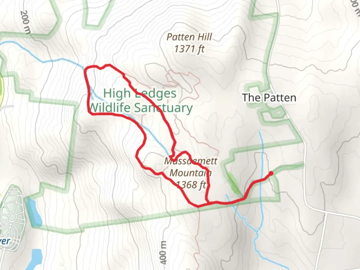 An image depicting the trail Massaemett Mountain Loop via Waterthrush Trail and its surrounding area.
