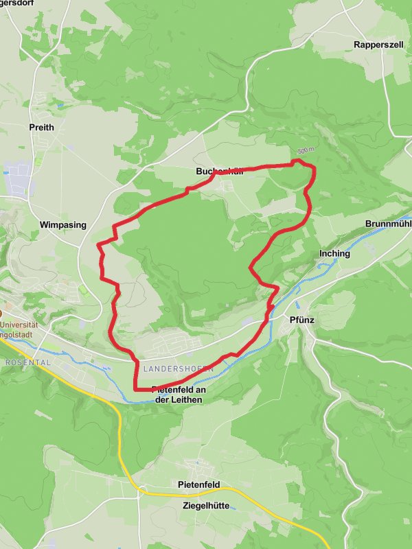 Wallfahrerweg and Feuchtgebiets Lehrpfad Pfuenz Loop