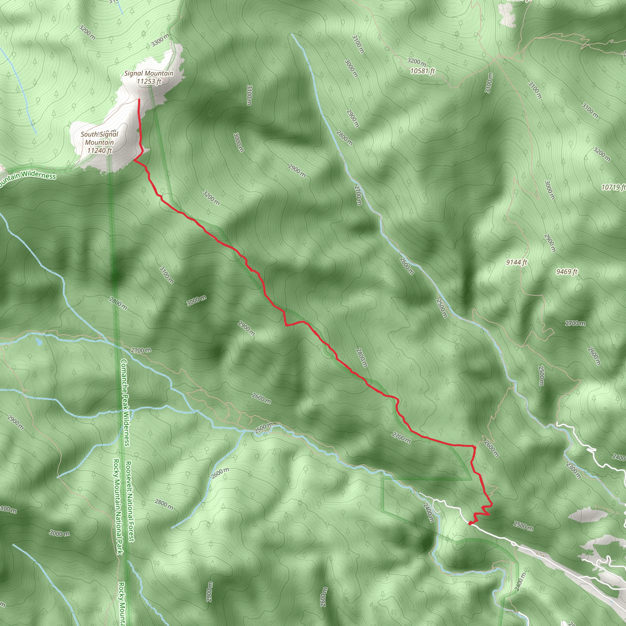 Signal Mountain via Bulwark Ridge Trail mobile static map