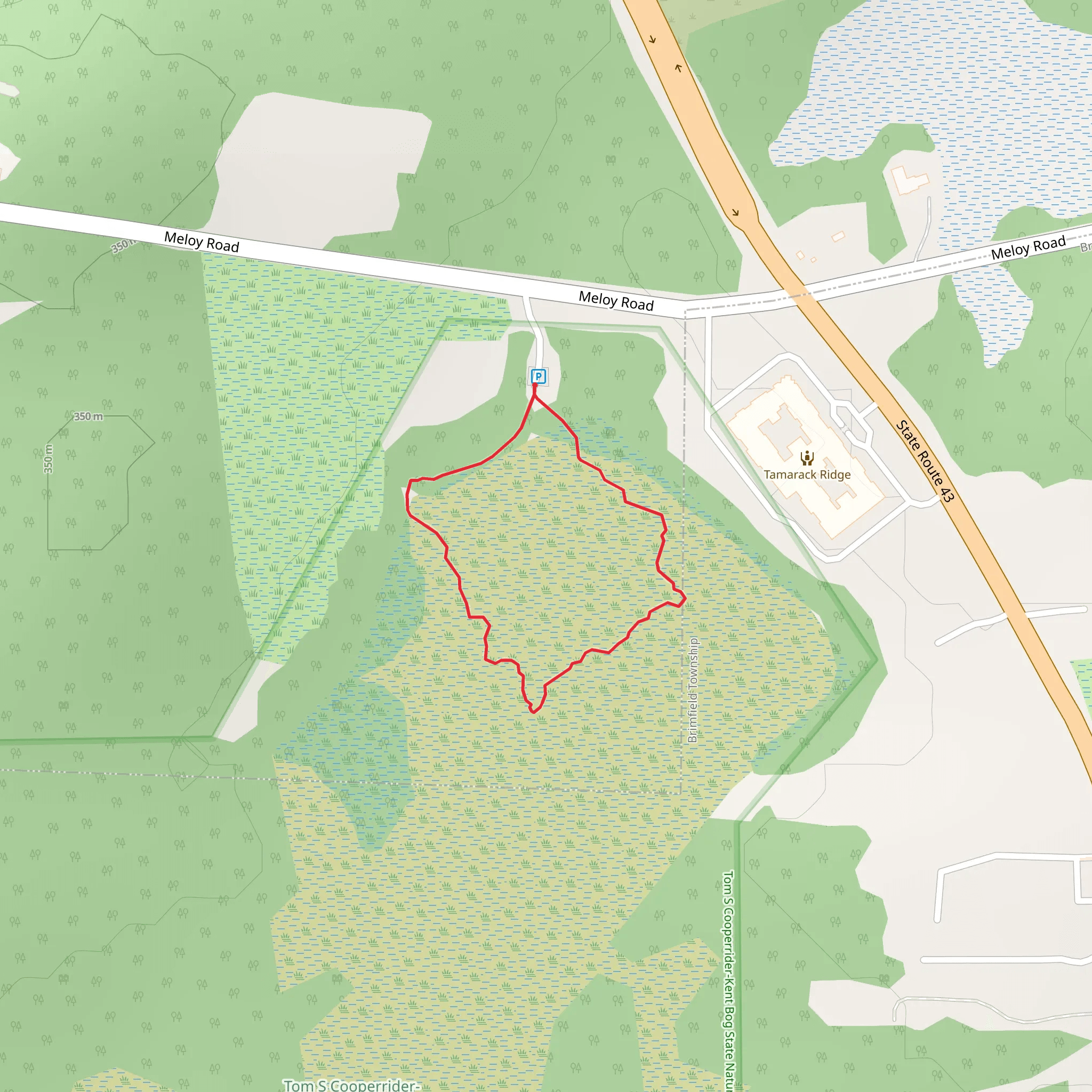 Tom S Cooperrider-Kent Bog State Nature Preserve Walking Path Loop mobile static map