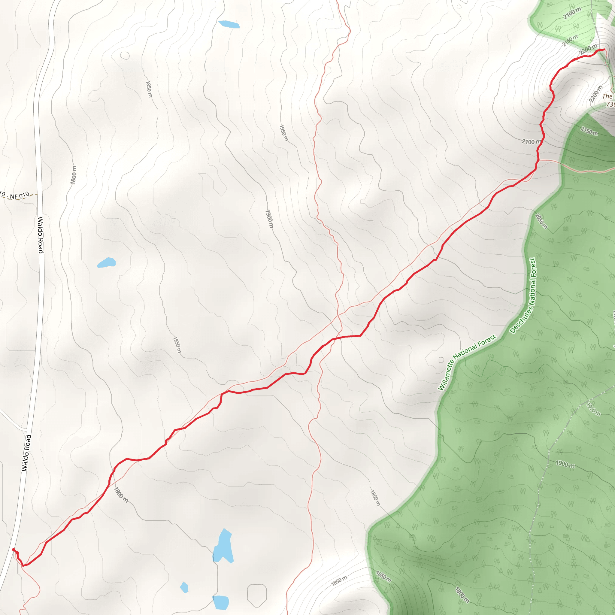 Twins Peak Trail mobile static map