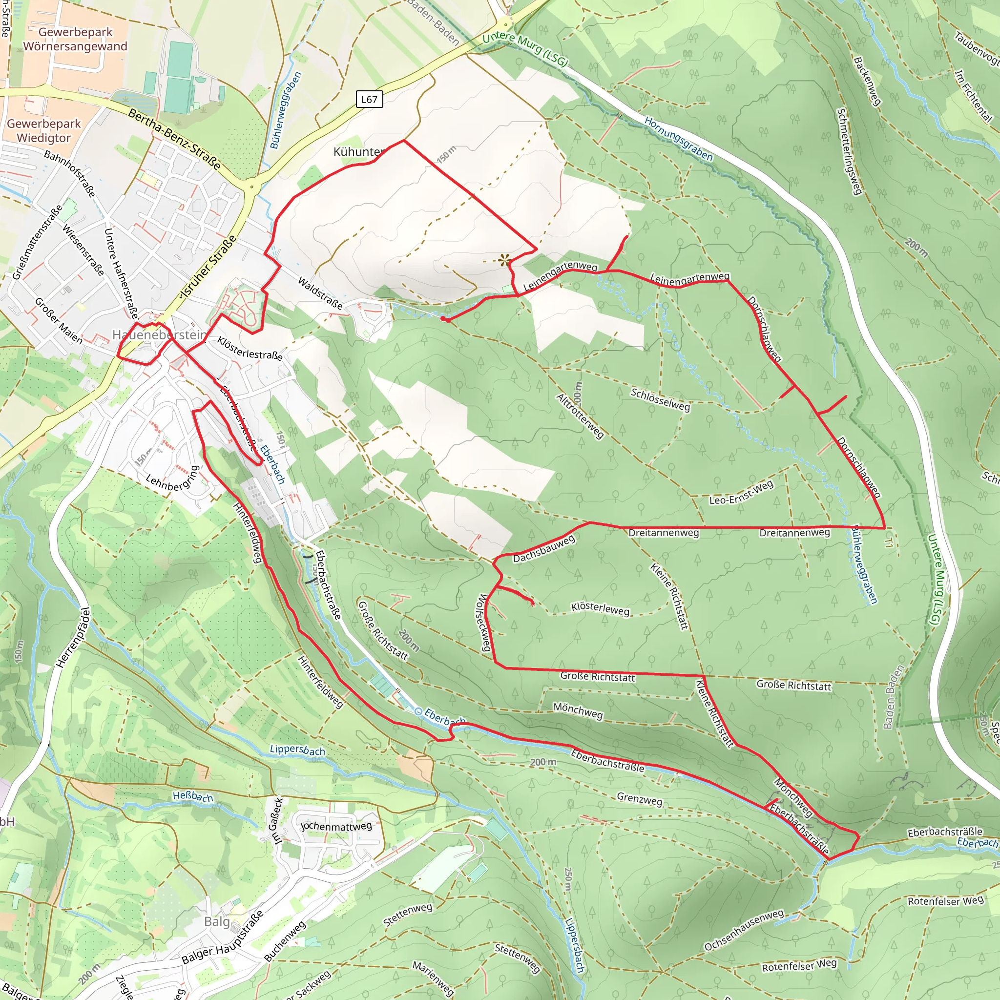 Hauenebersteiner Rundweg mobile static map