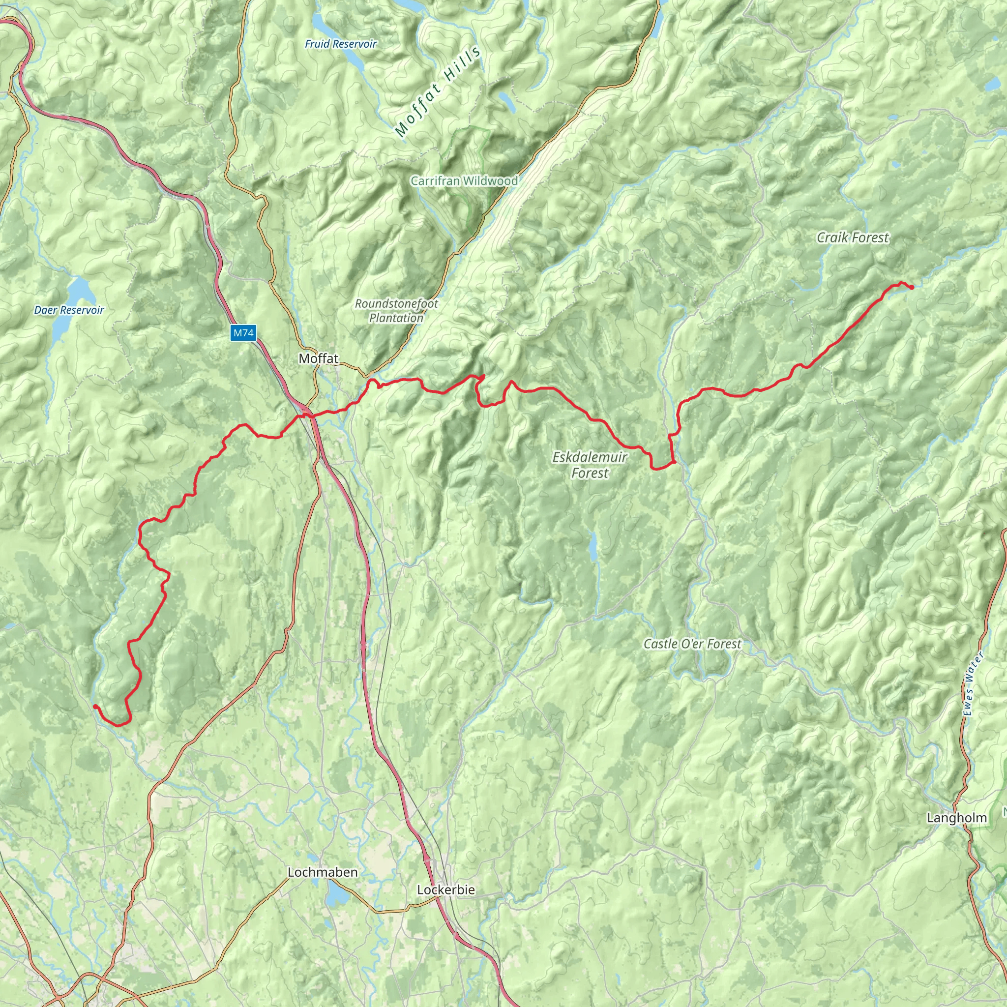 Romans and Reivers Route mobile static map