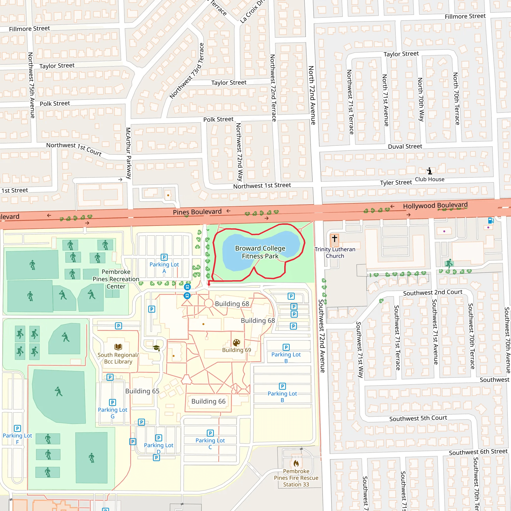 Broward College Fitness Park Loop mobile static map