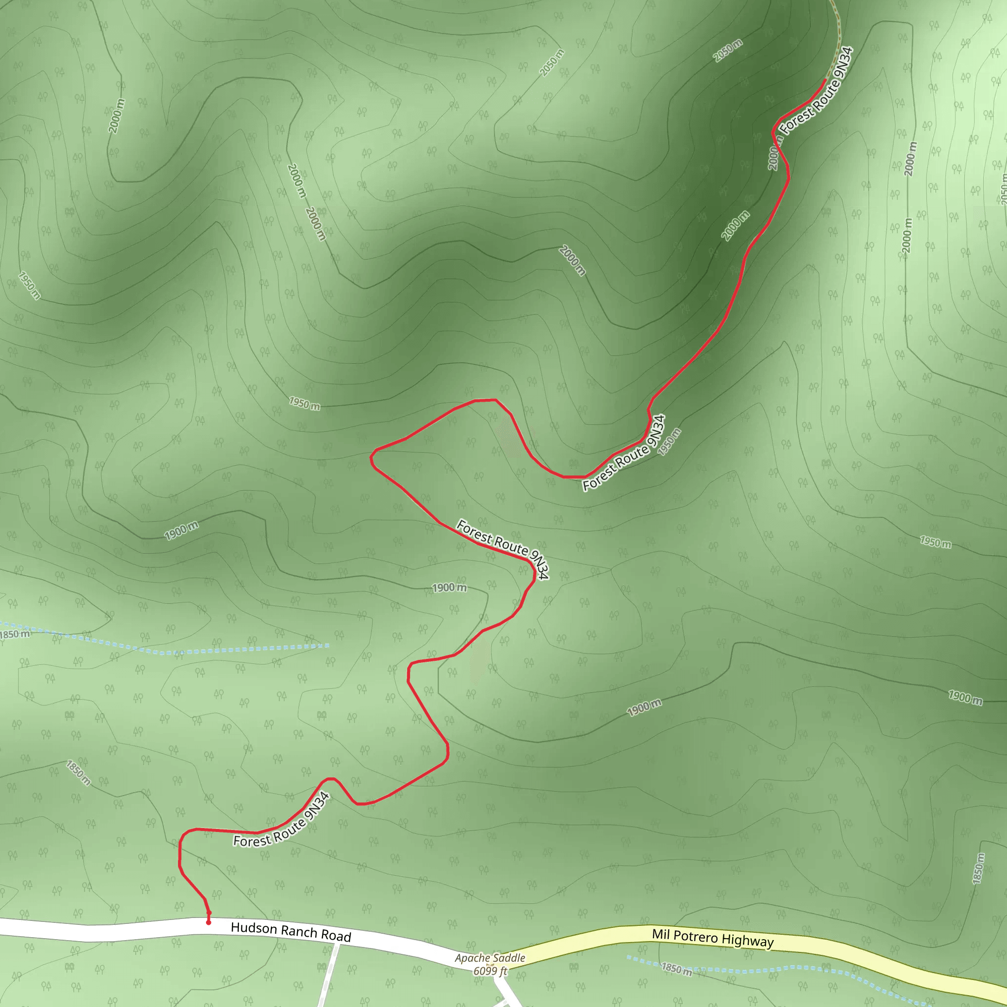 Forest Route 9N34 mobile static map