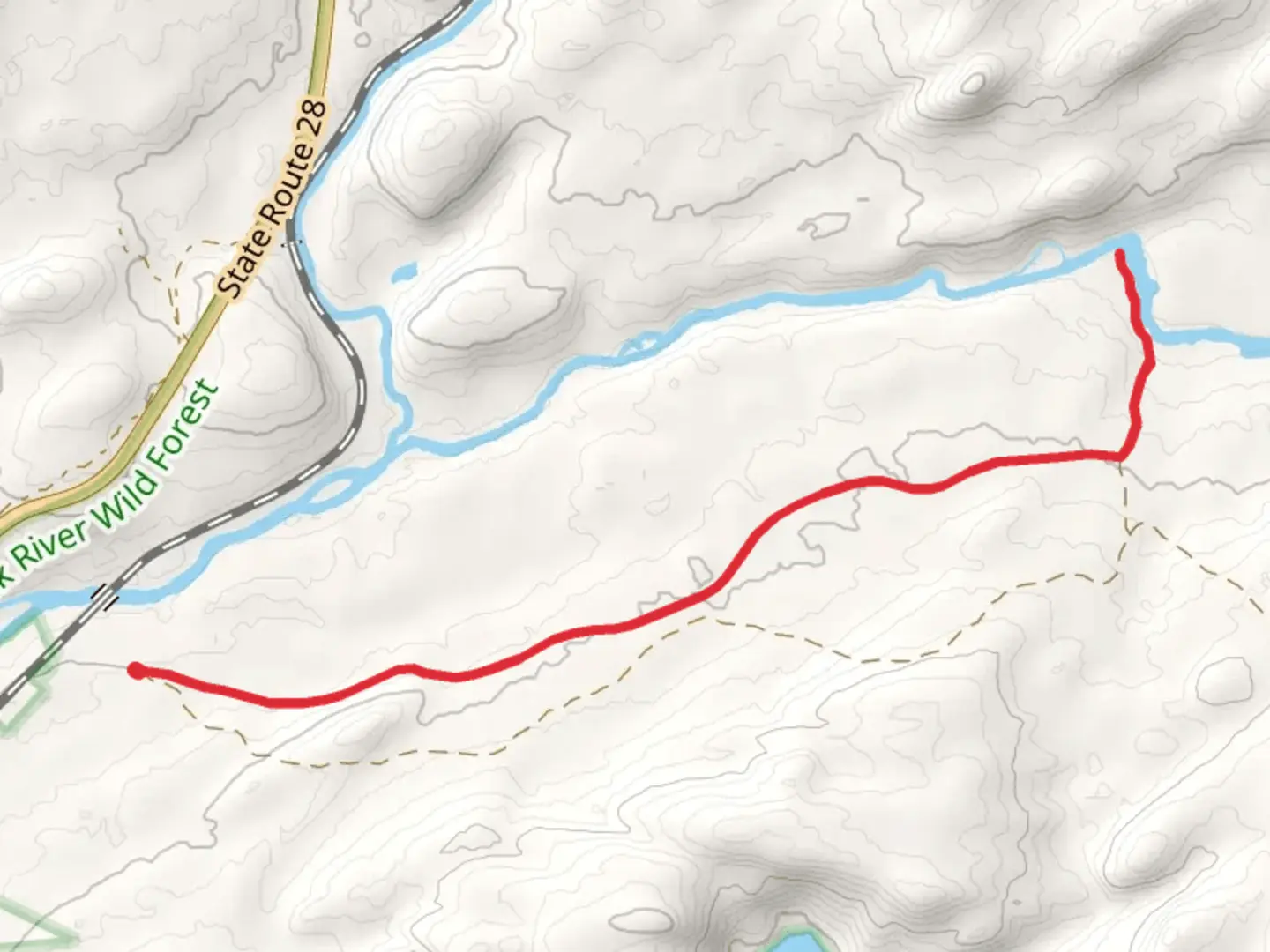 An image depicting the trail Remsen Falls via Black River Wild Forest and its surrounding area.