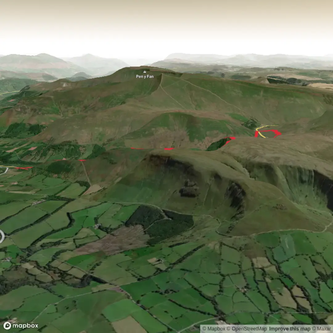 An image depicting the trail Graig CerrIg Gleisiad Loop - Upper Limits UK and its surrounding area.