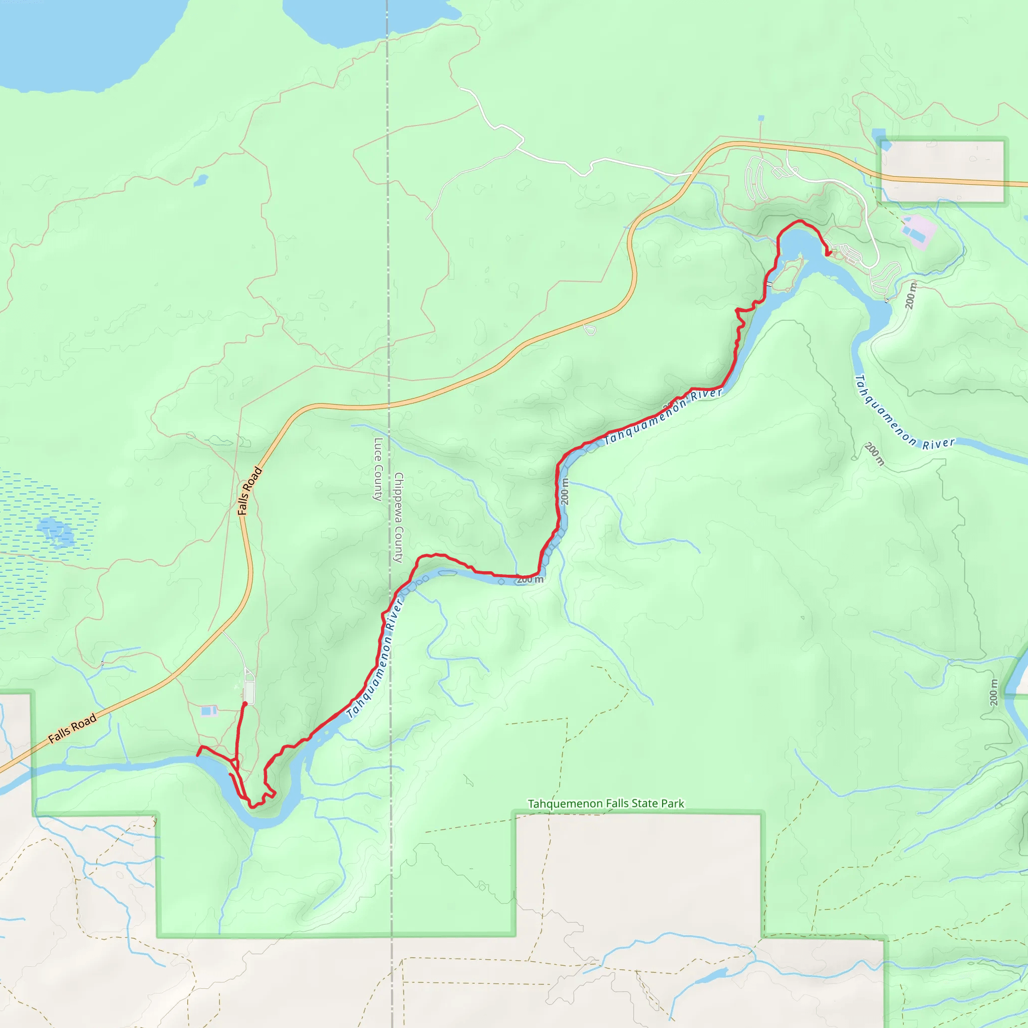 Tahquamenon Falls - Lower Falls Trail mobile static map