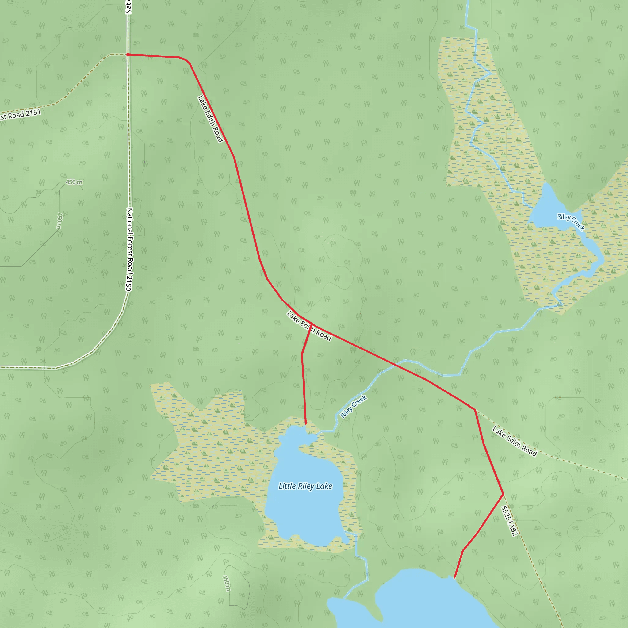 Little Riley Lake and Riley Lake mobile static map