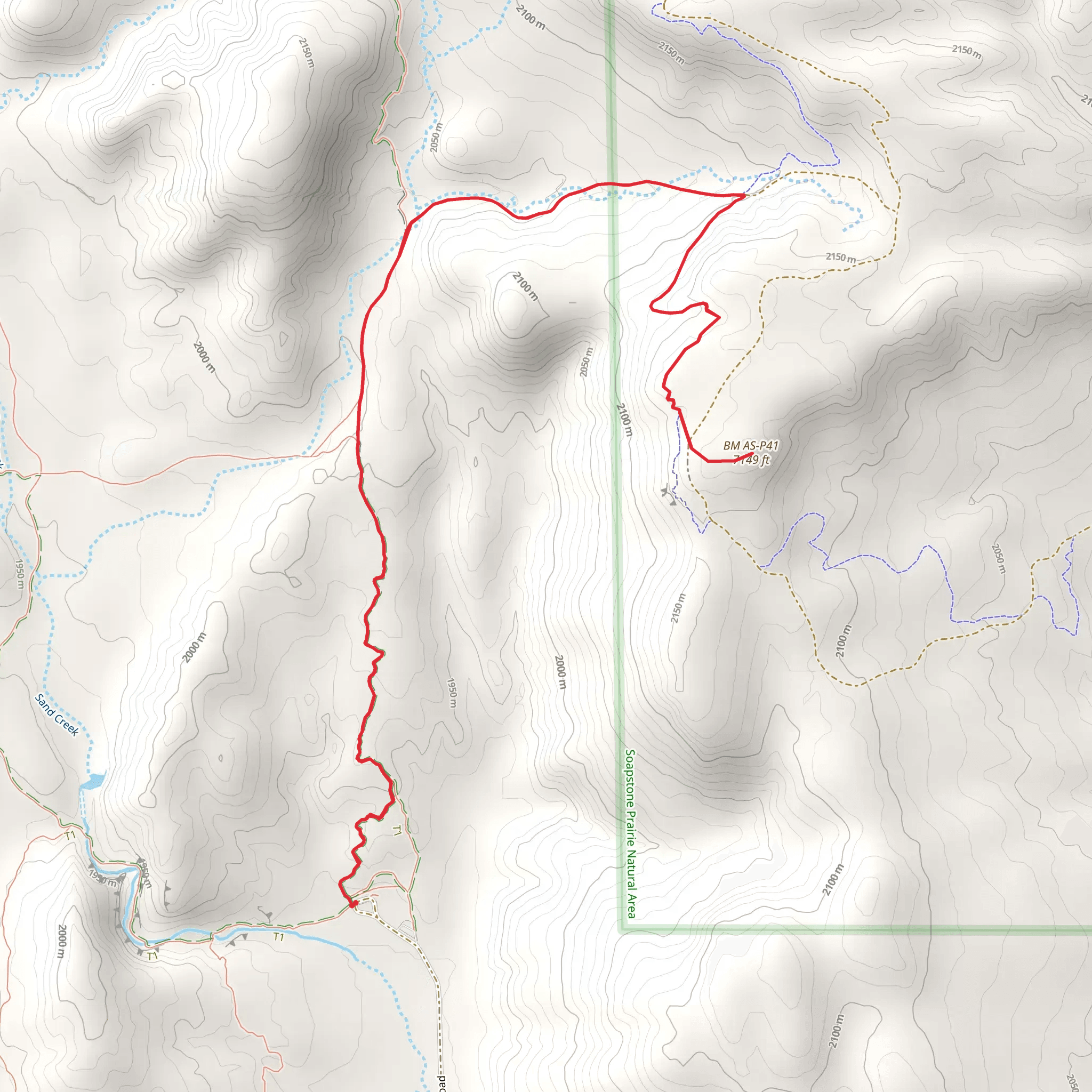 BM AS-P41 Peak via SInking Sun Trail mobile static map