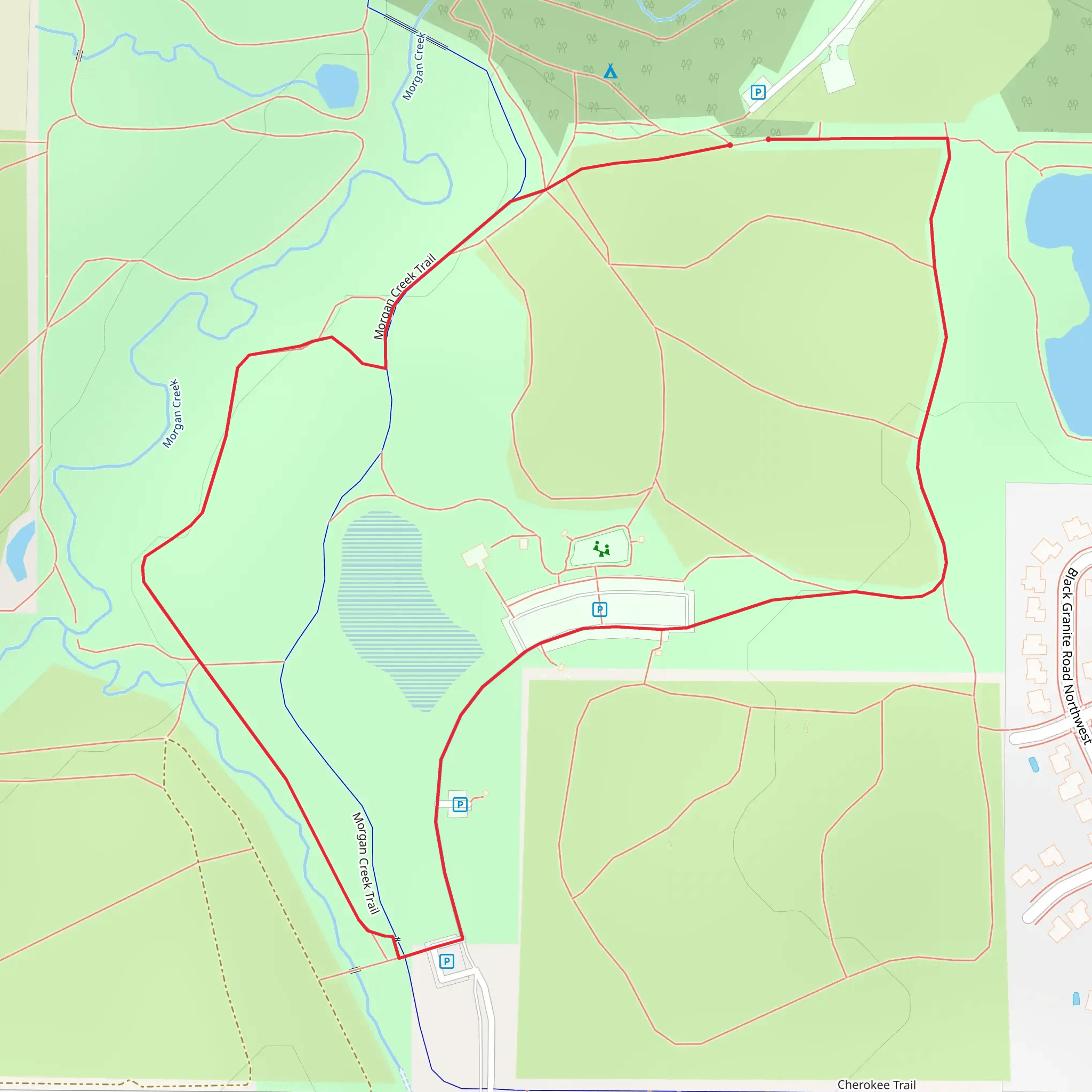 Morgan Creek Park Loop mobile static map