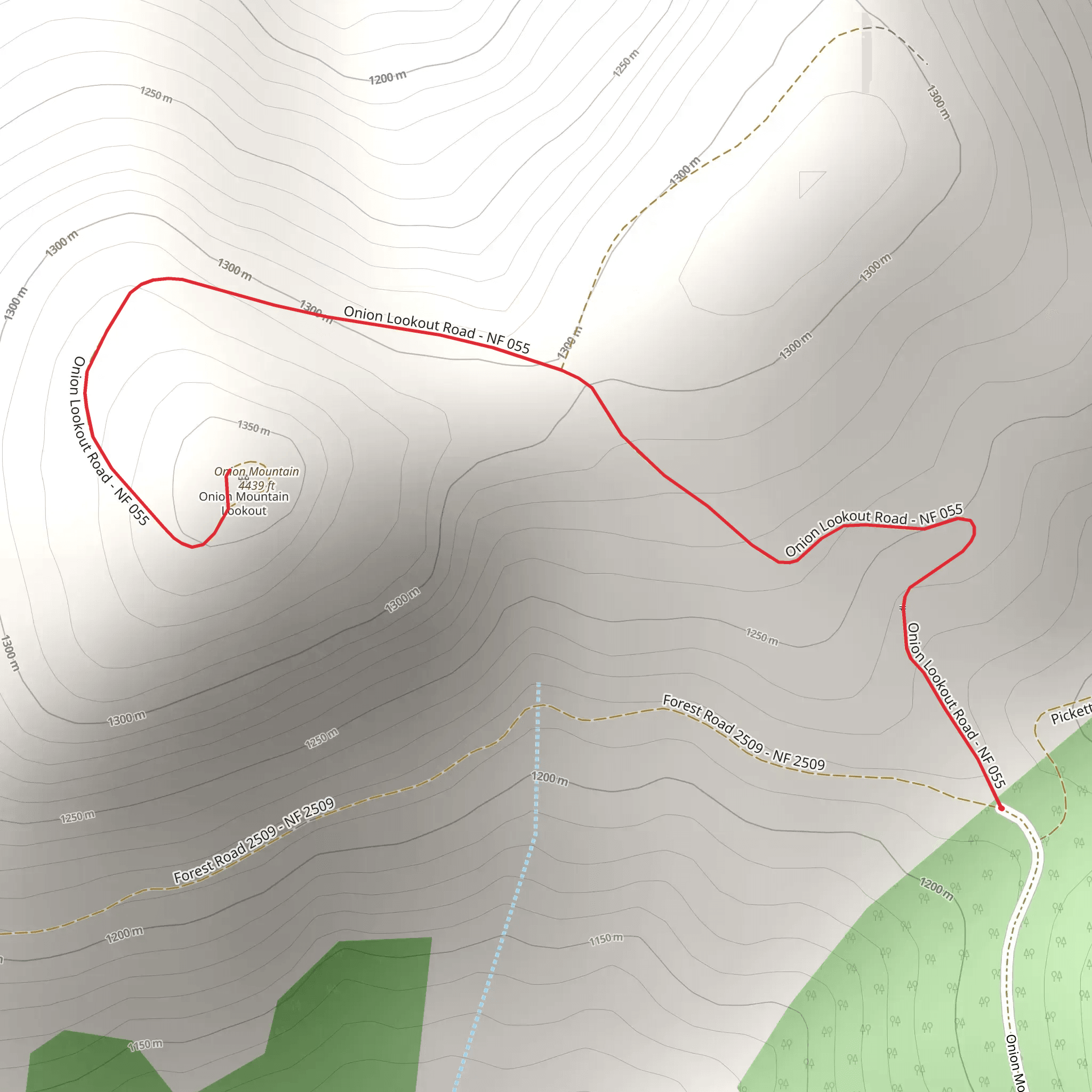 Onion Mountain Trail mobile static map
