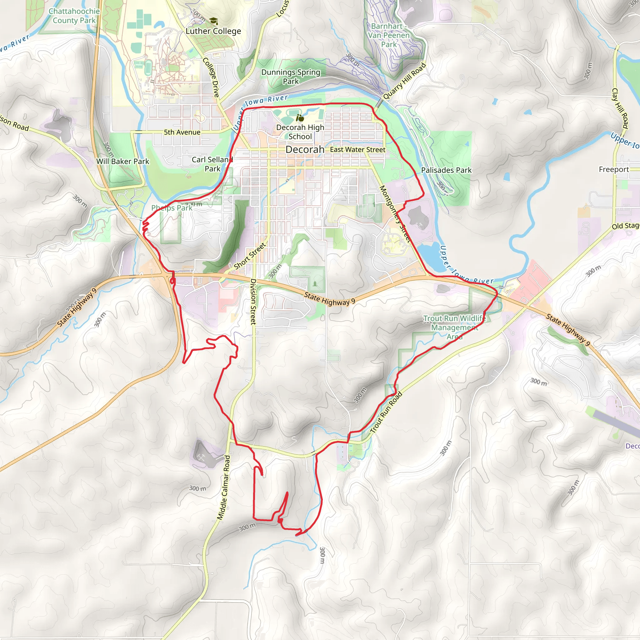 Trout Run Loop - Oneota Riverview Trail mobile static map