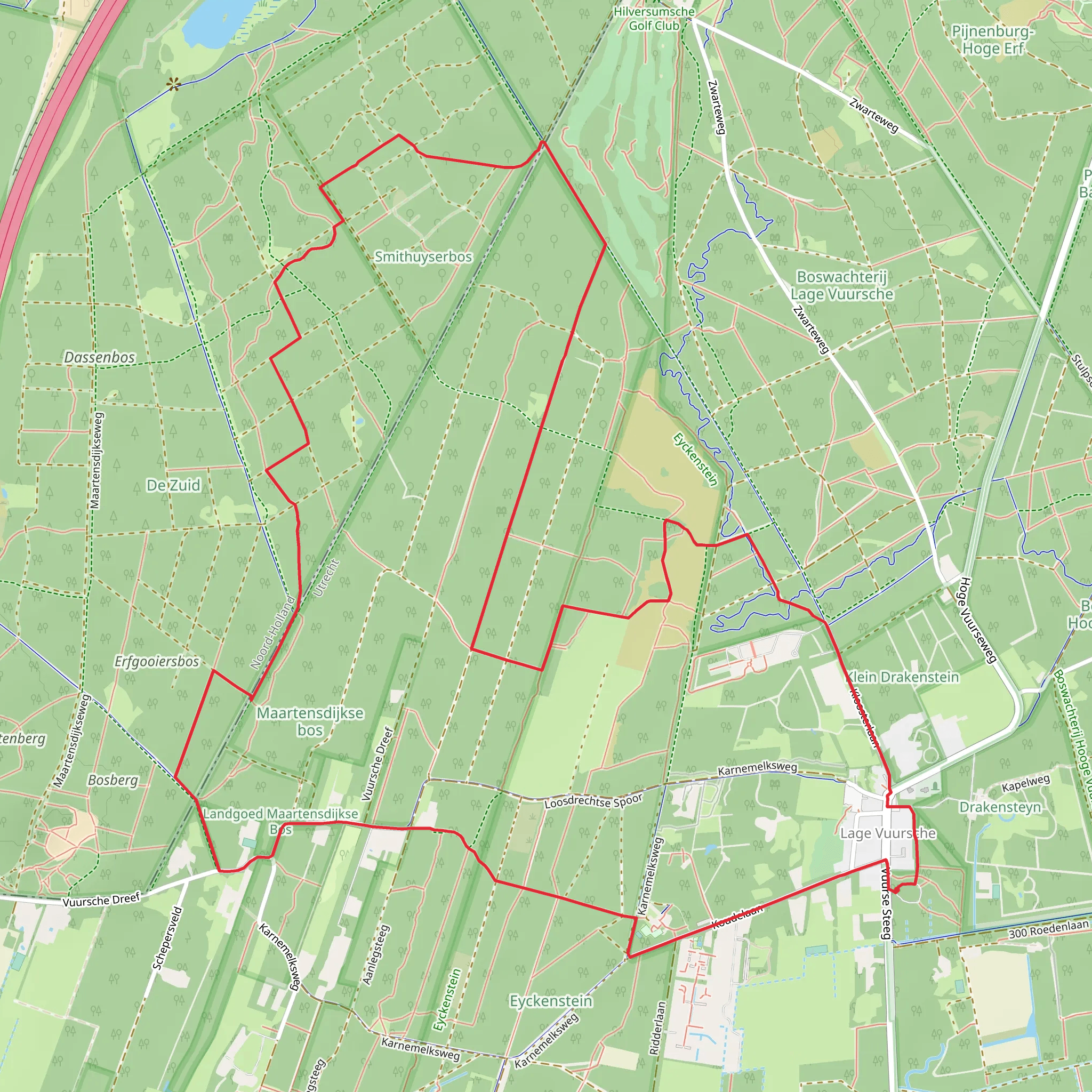 Maartensdijkse Bos and Smithuyserbos Loop mobile static map