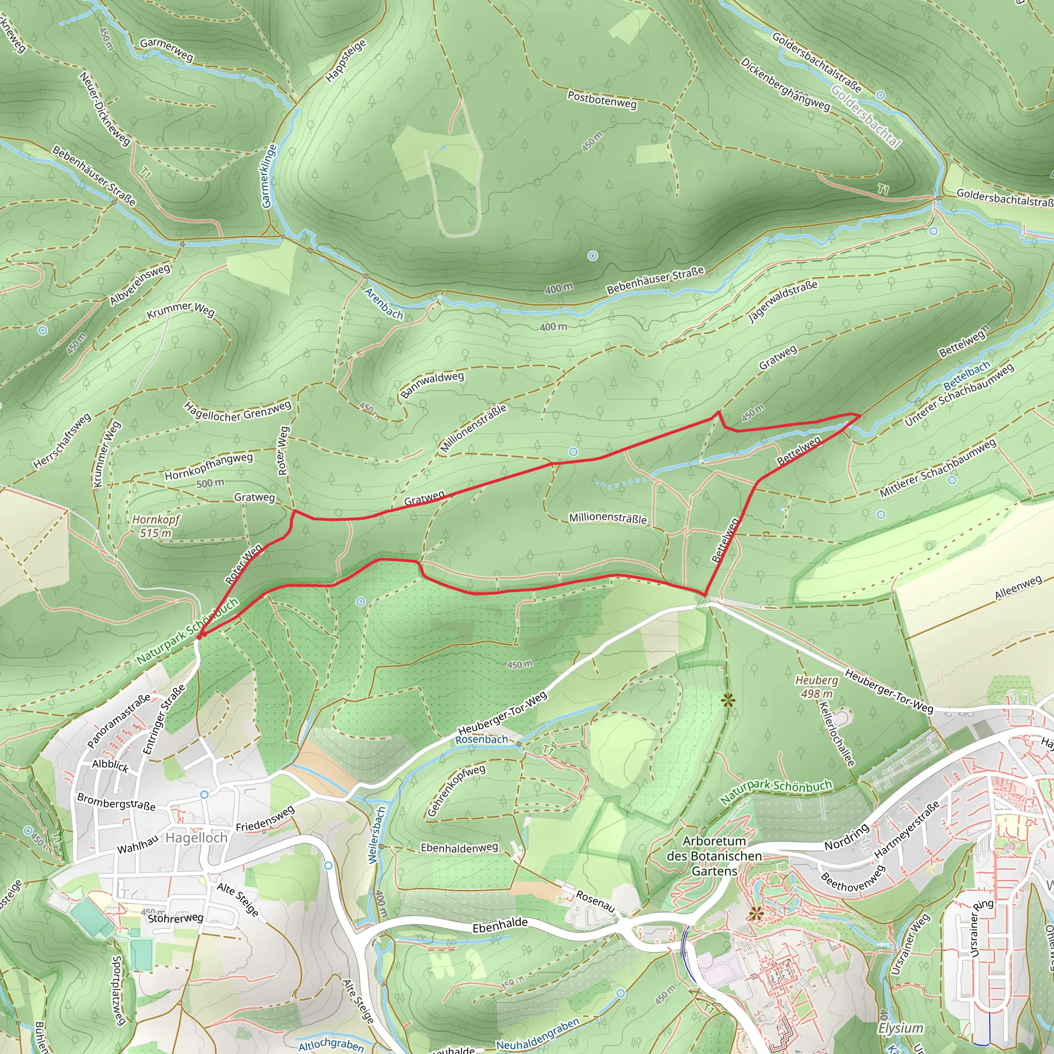 Tuebingen and Gratweg mobile static map