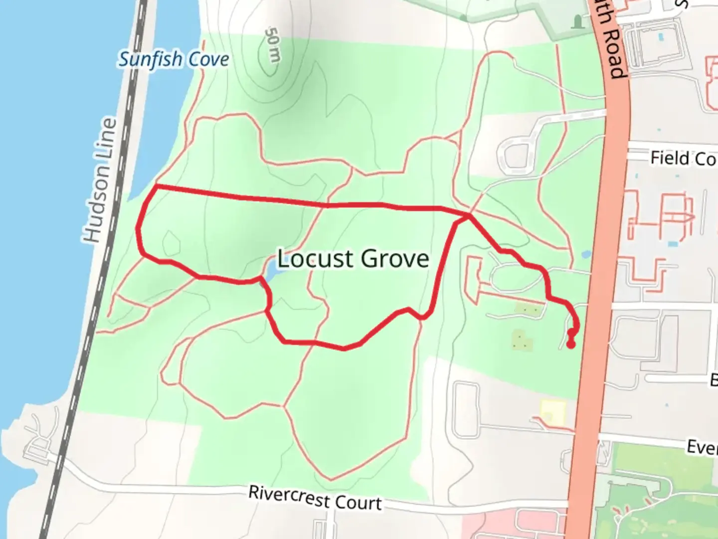 An image depicting the trail The Lane Loop and its surrounding area.