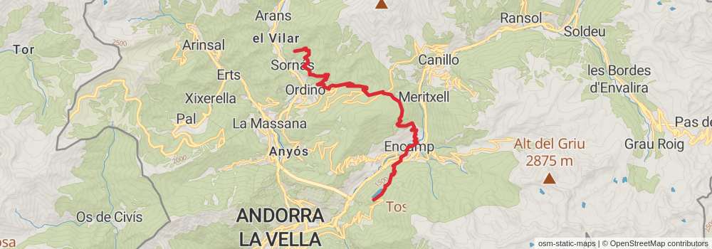GR 11 Senda Pirenaica Cataluña stage 10 Map