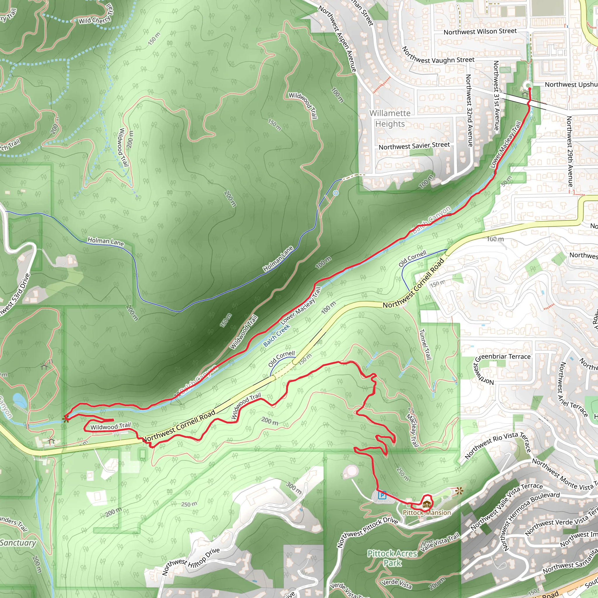 Lower Macleay Trail and Woodland Trail mobile static map