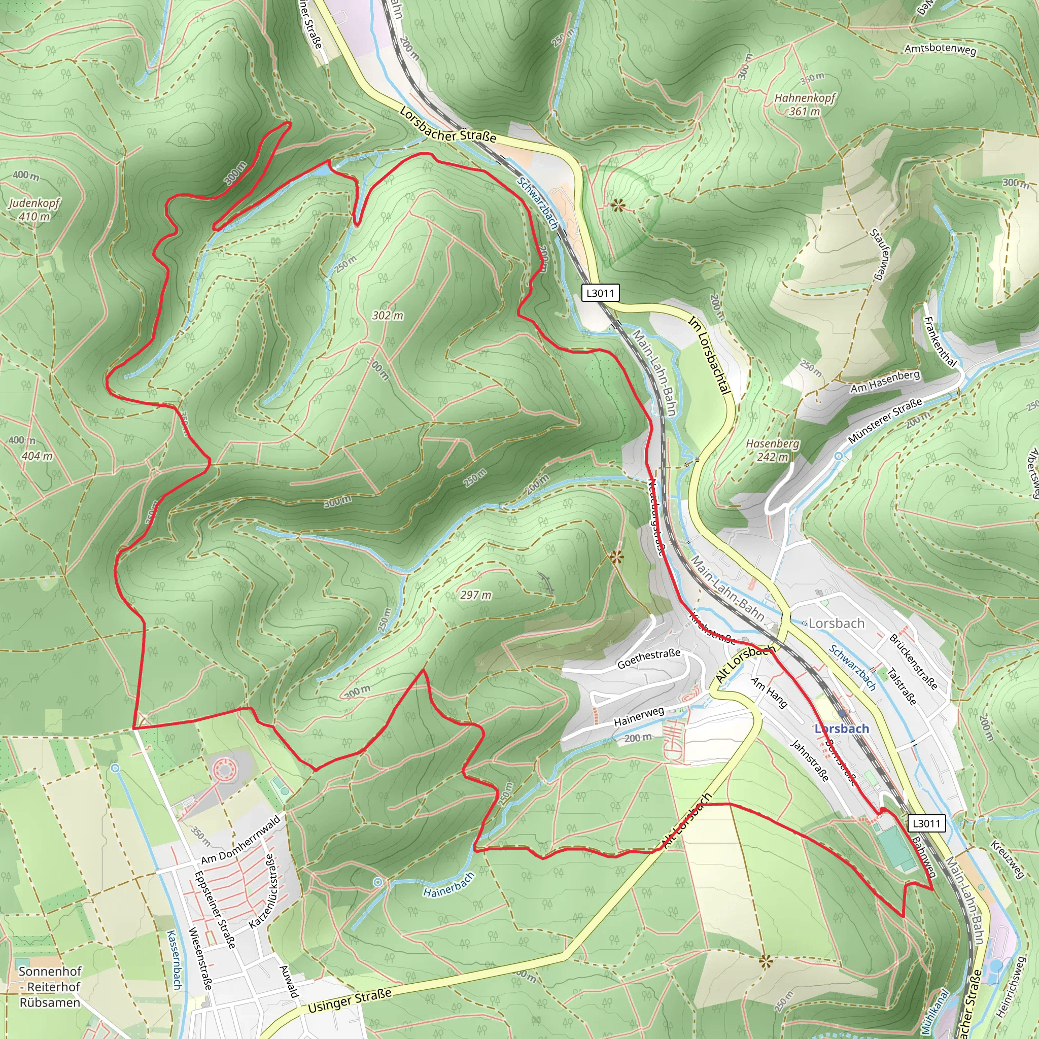 Taunusklub Route Loop mobile static map