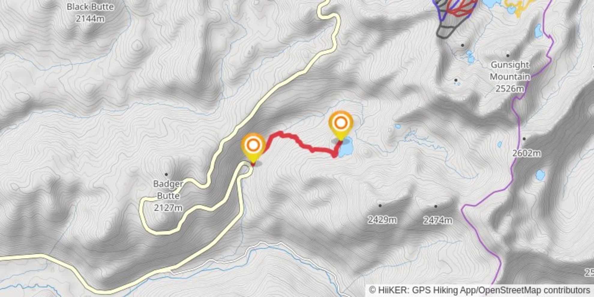 An image depicting the trail Crawfish Lake #2 and its surrounding area.