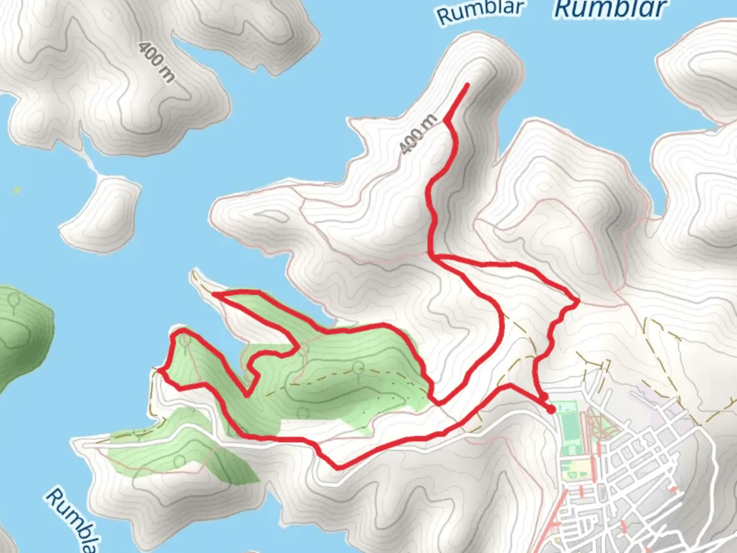 An image depicting the trail Of the bronze PR A 288 and its surrounding area.