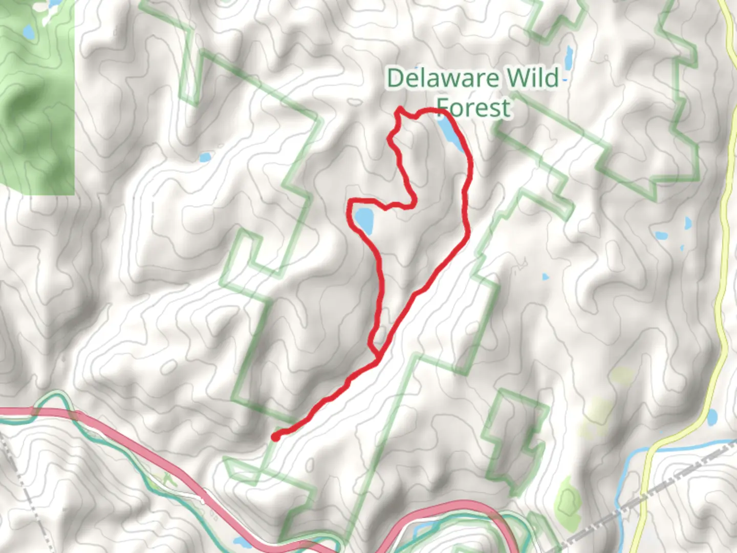 An image depicting the trail Russell Brook Cables Lake Loop and its surrounding area.
