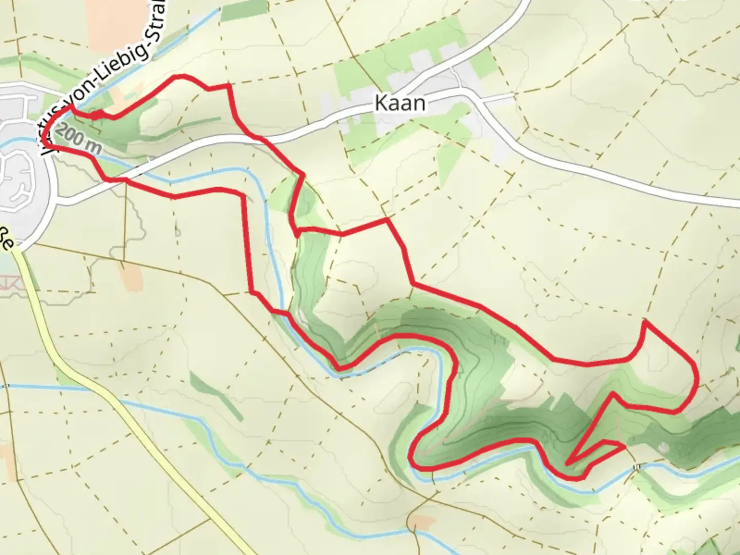 An image depicting the trail Polcher Bach Streamside Loop - Polch and its surrounding area.