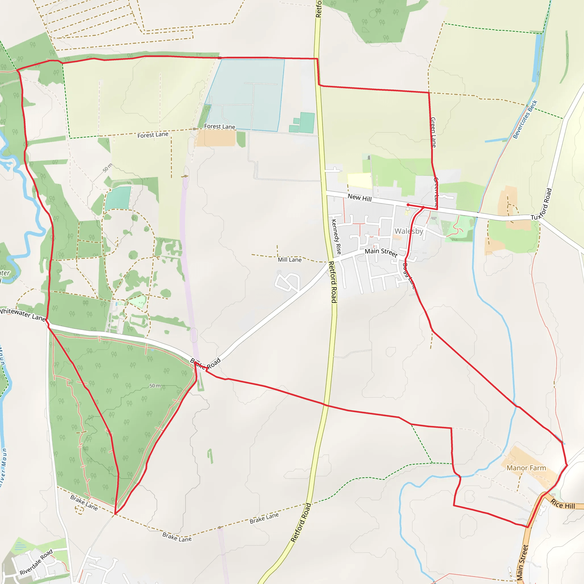 Walesby Forest Loop mobile static map