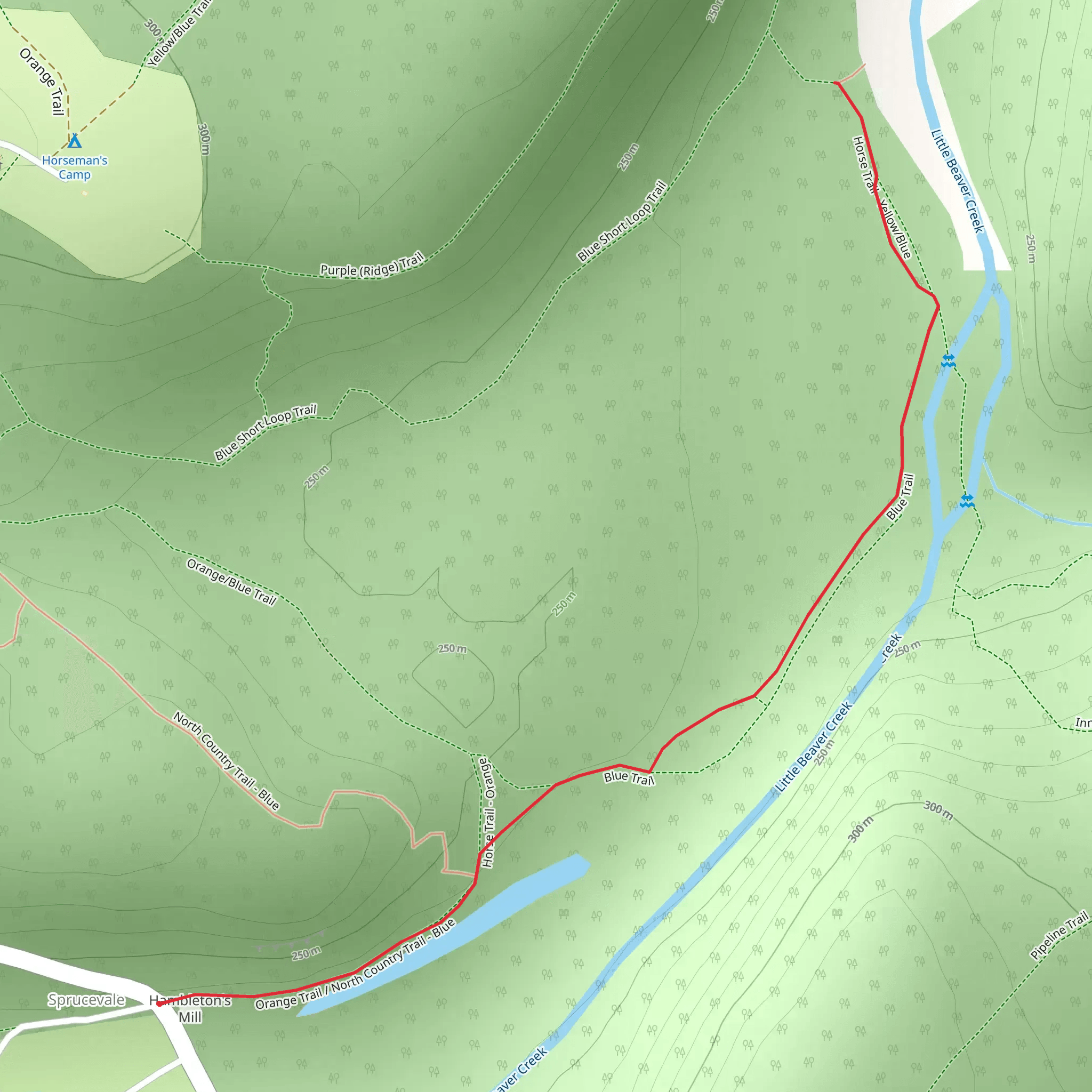 Horse Trail - Yellow and Blue mobile static map