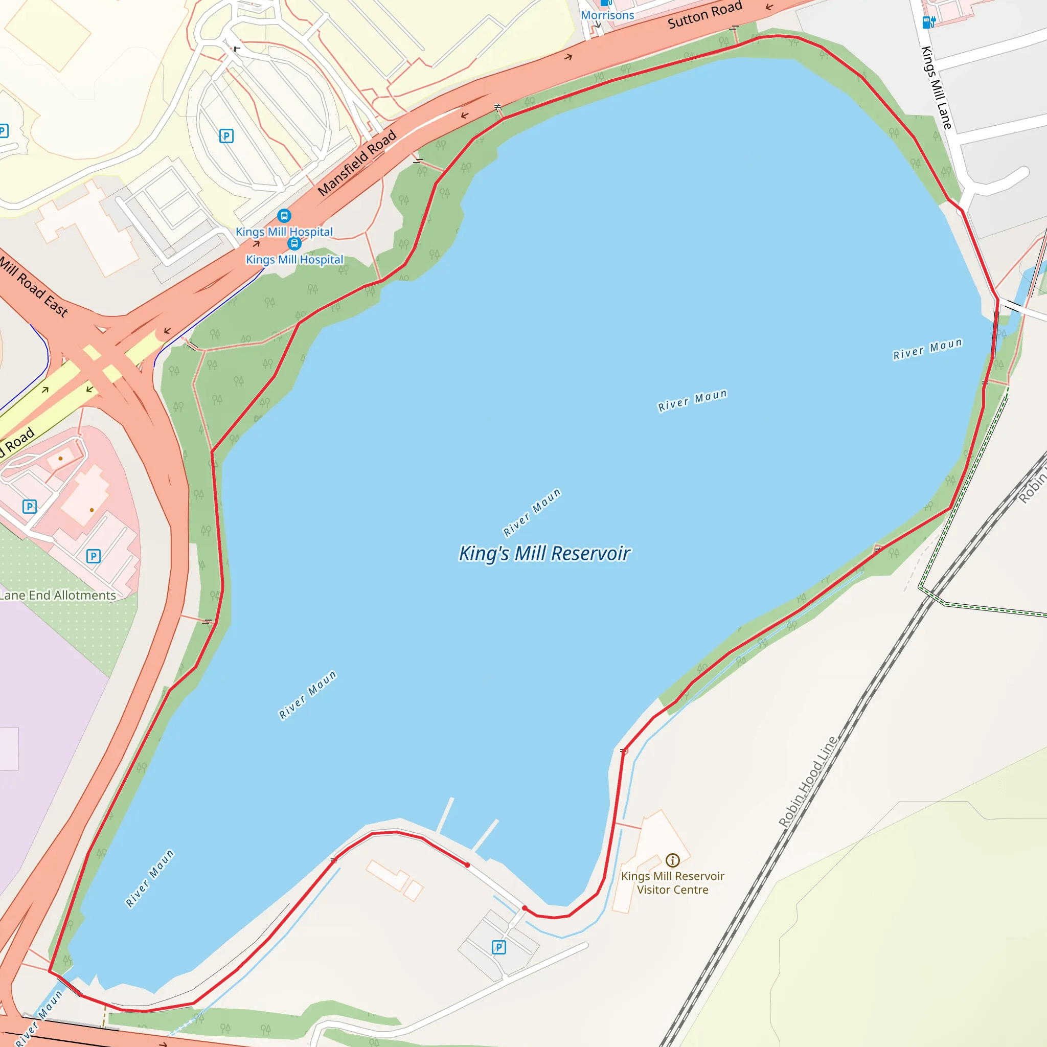 Kings Mill Reservoir Loop mobile static map