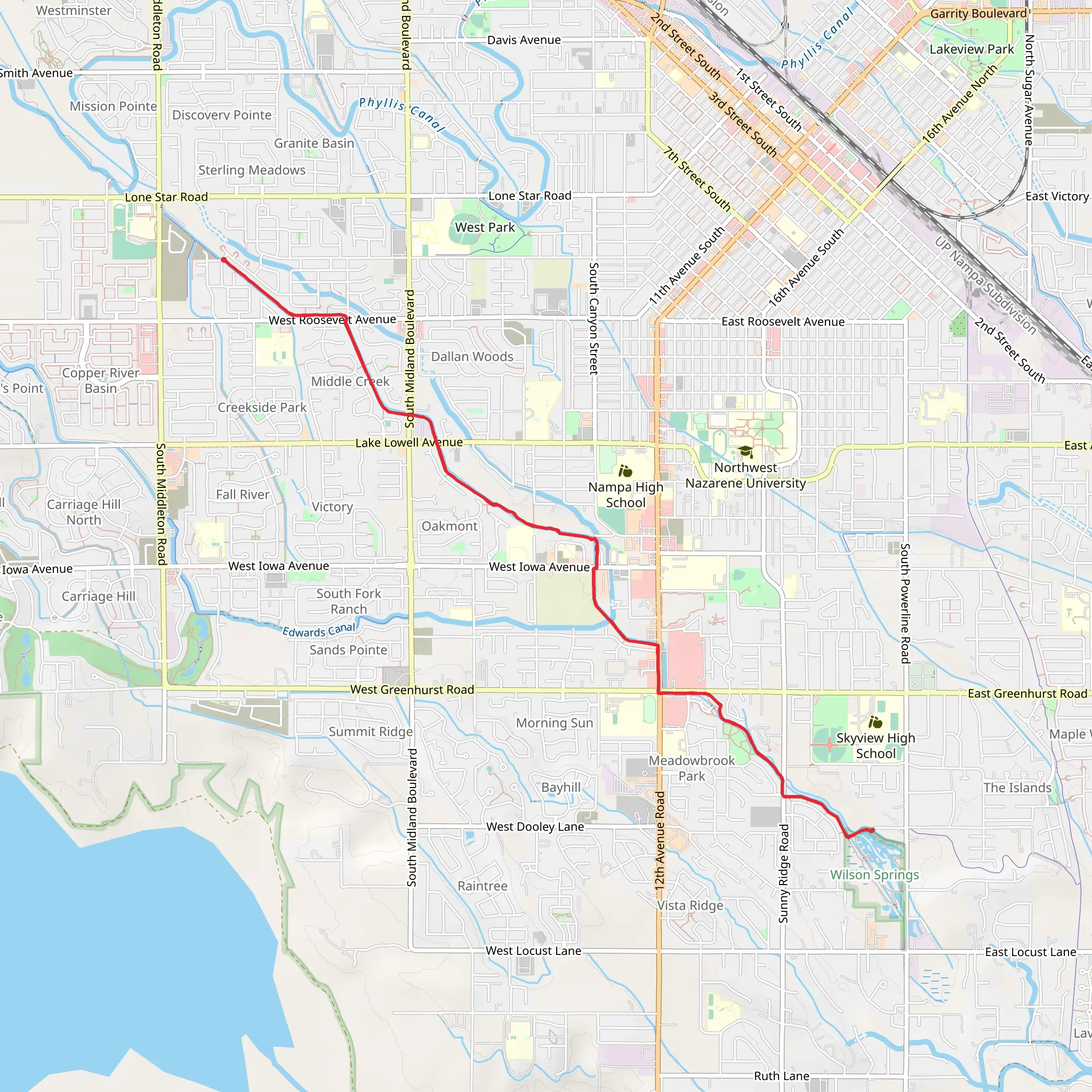 Wilson Trail from South Freemont Street mobile static map