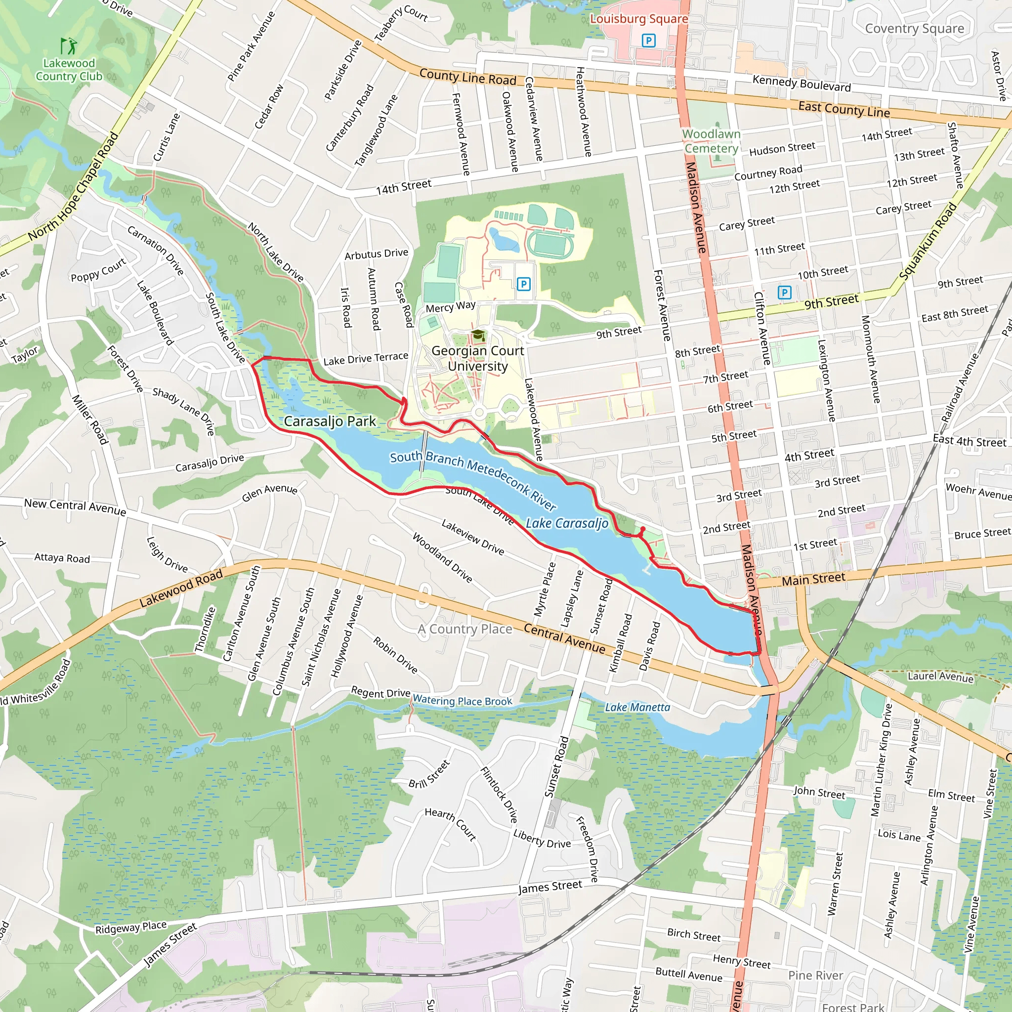 Lake Carasaljo Loop mobile static map