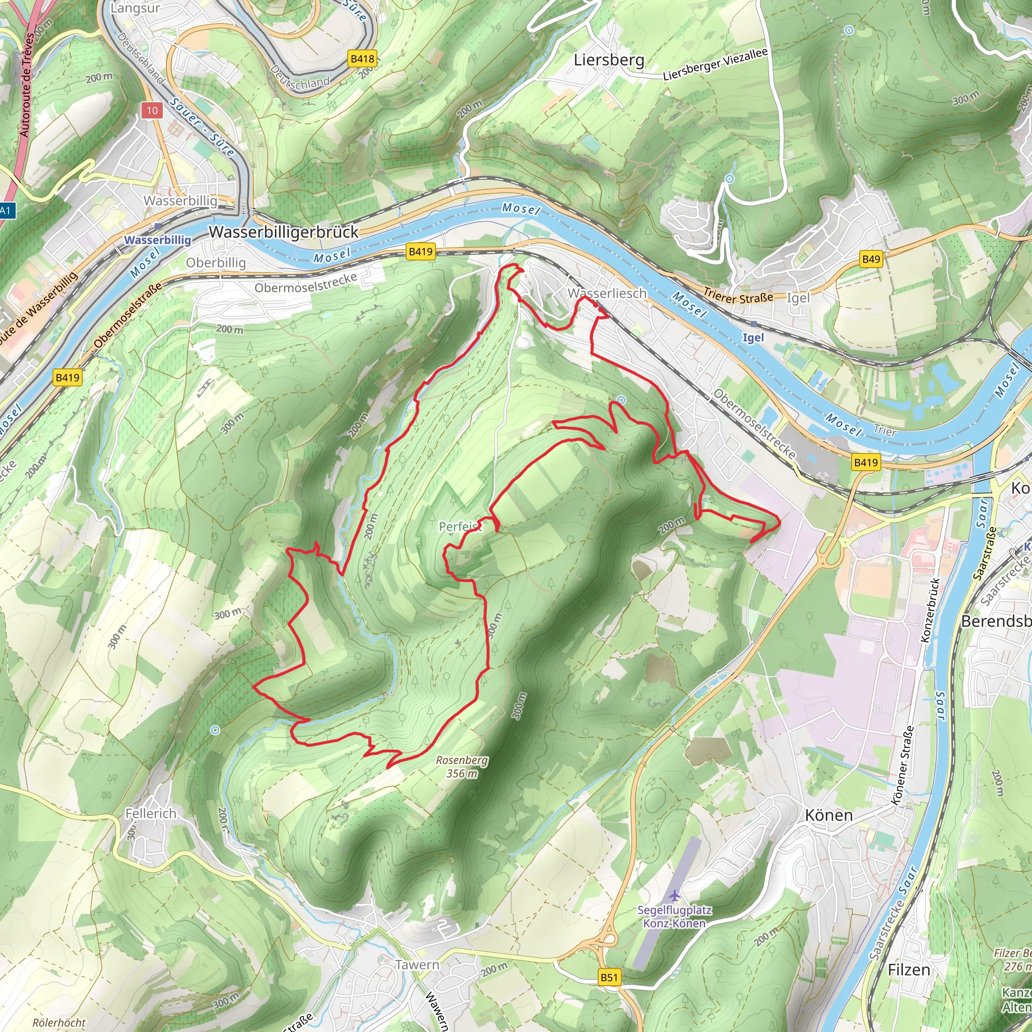 Wasserliesch and Orchideenpfad Loop mobile static map