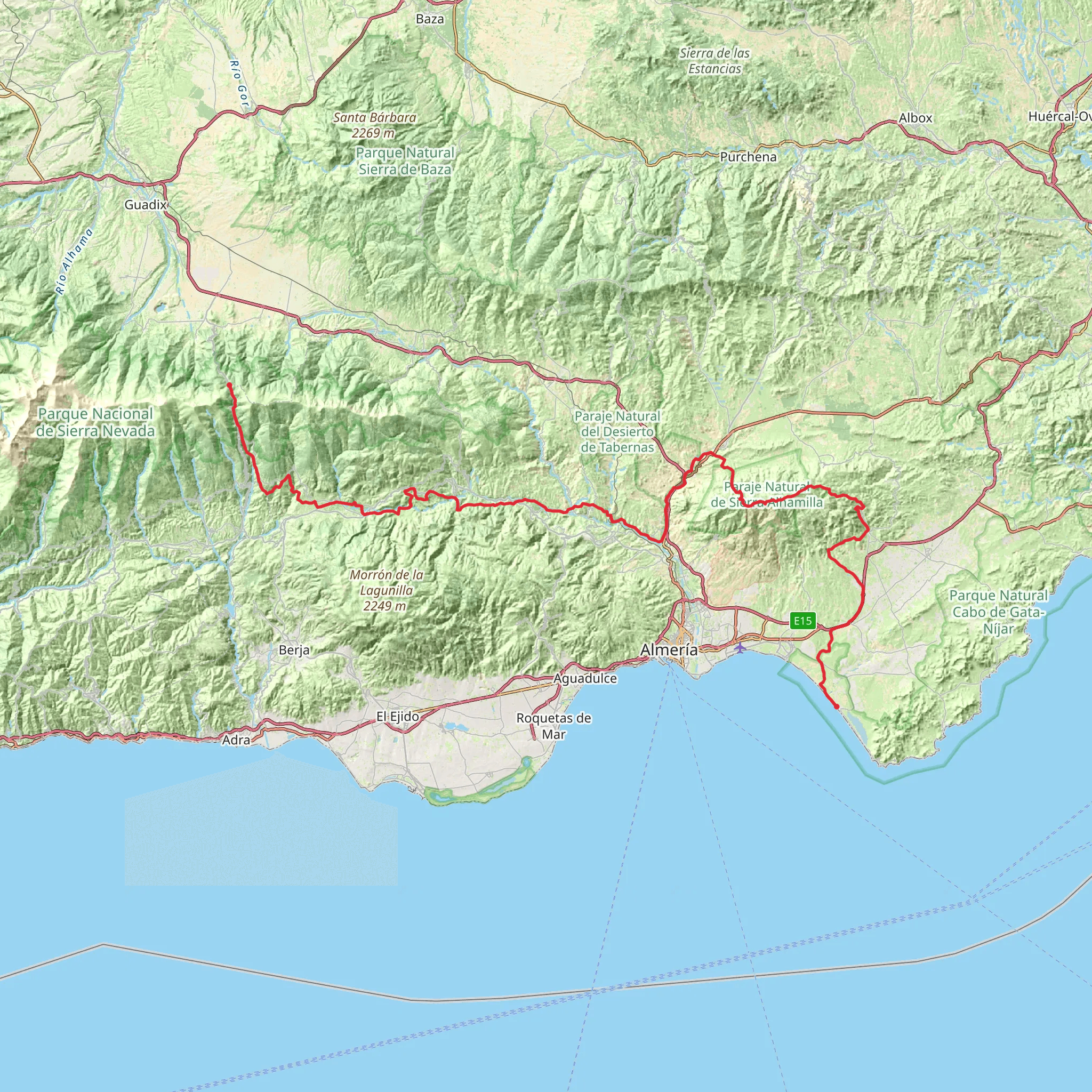 GR 140 Puerto La Ragua - Cabo de Gata mobile static map