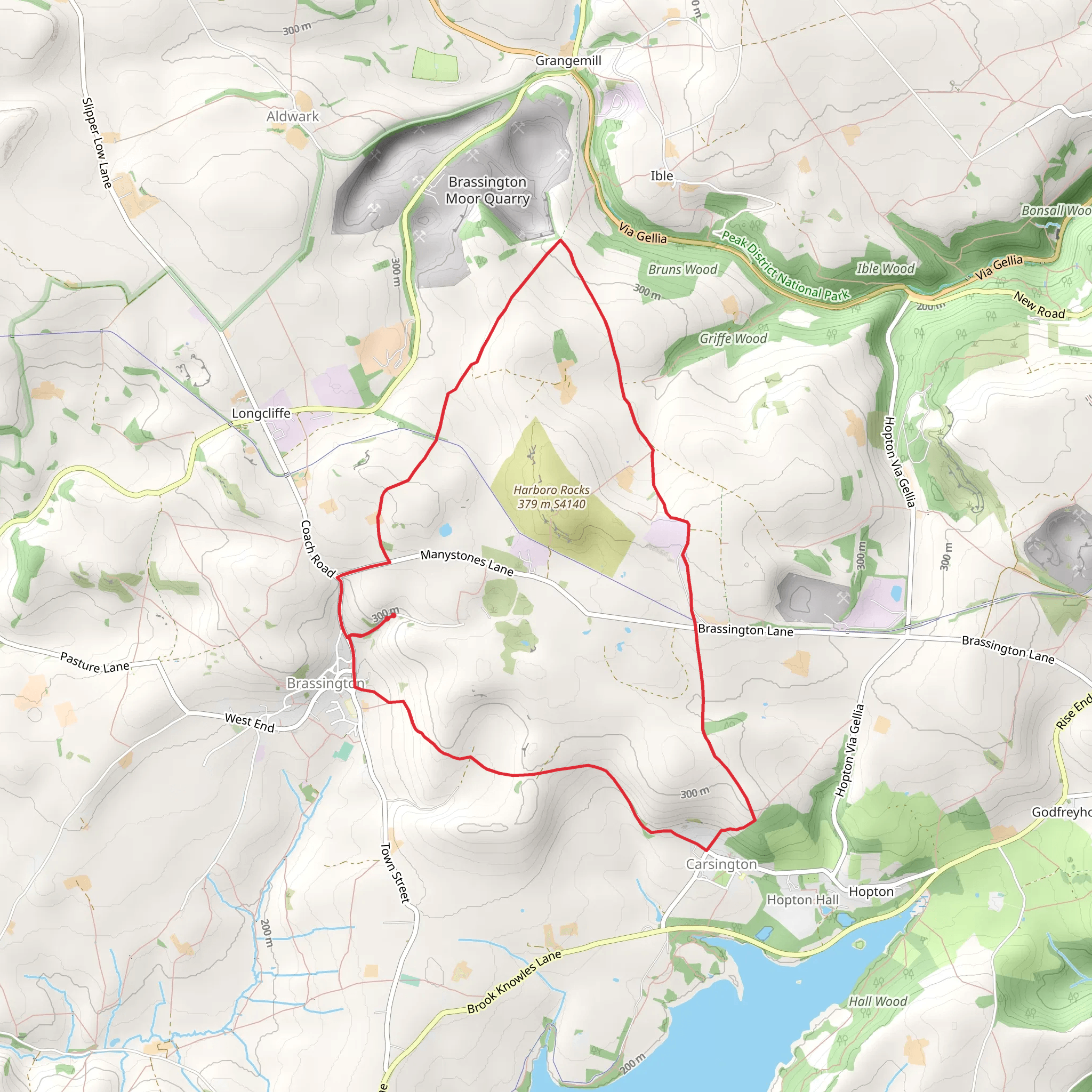 Brassington - Carsington and Limestone Way mobile static map