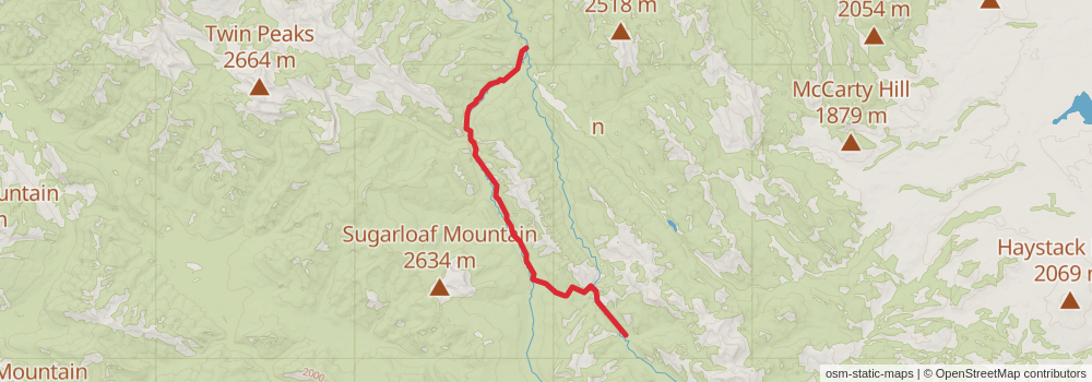 American Perimeter Trail - Rocky Mountains Primary stage 130 Map