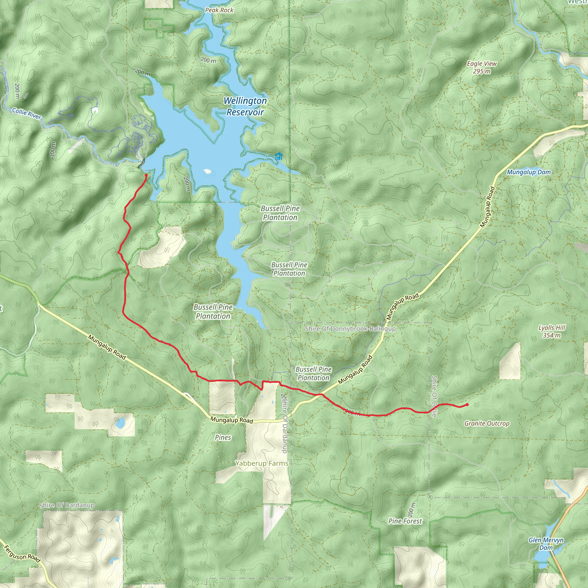 Bibbulmun Wellington Spur Trail mobile static map