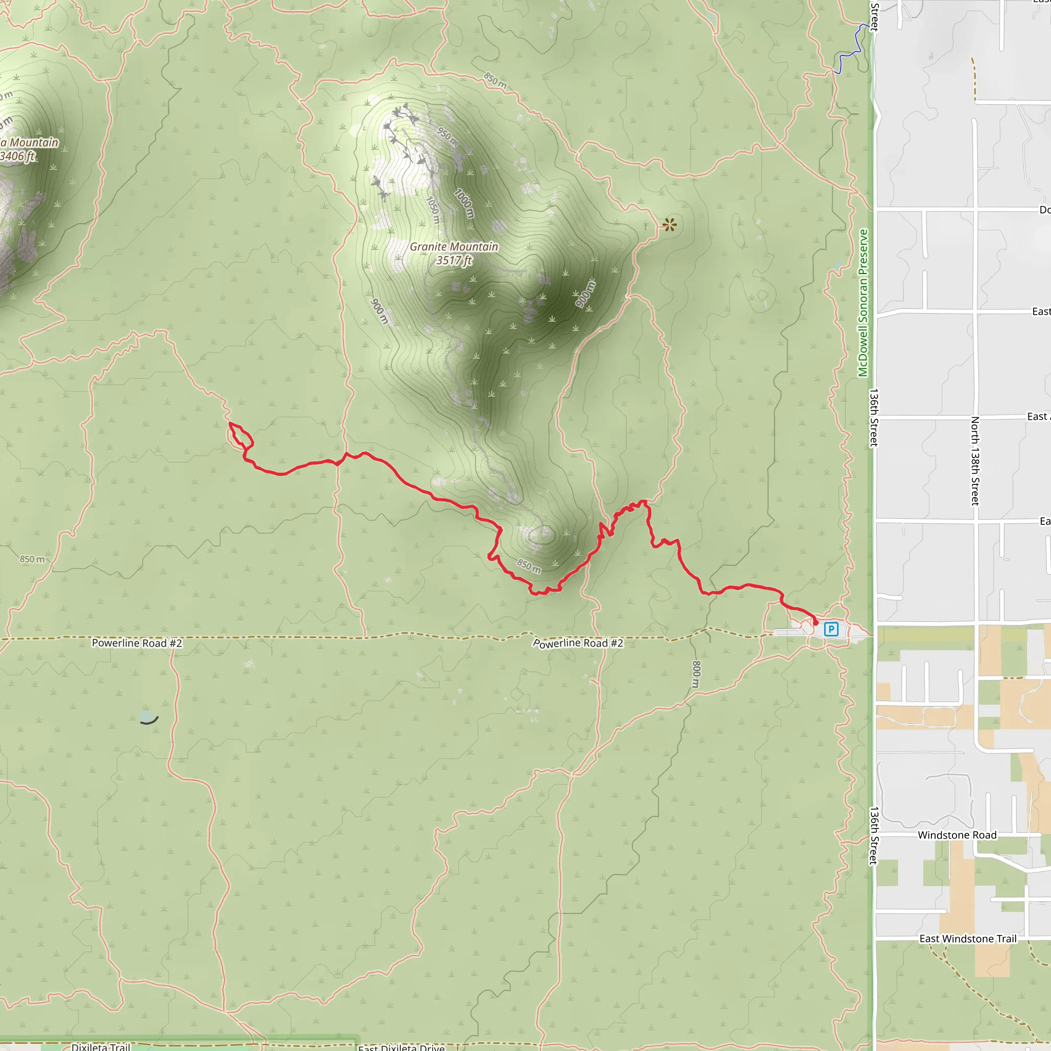 Bootlegger Trail and Balanced Rock - Easy mobile static map