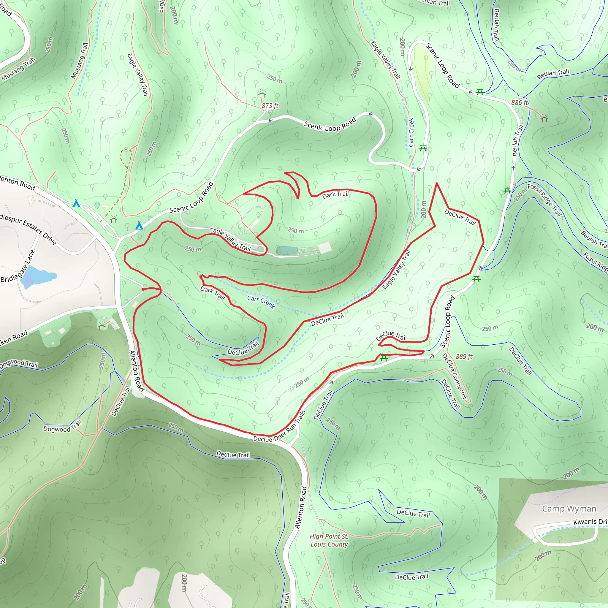 DeClue, Dark and Eagle Valley Loop Trail mobile static map
