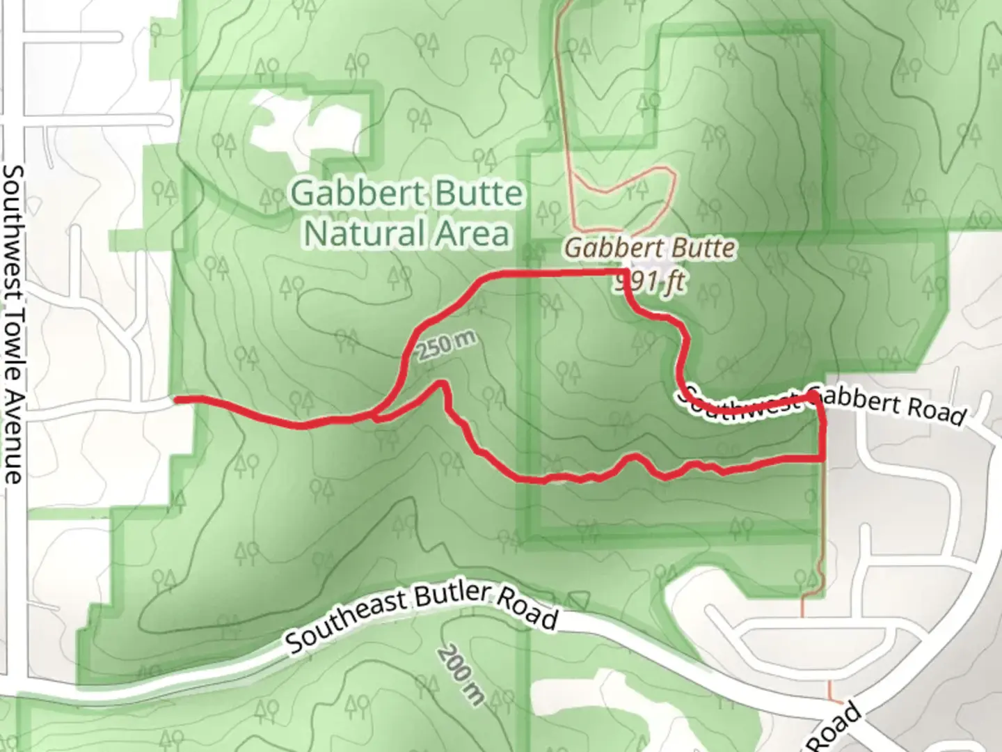 An image depicting the trail Gabbert Butte and Butler Buttes Loop Trail and its surrounding area.