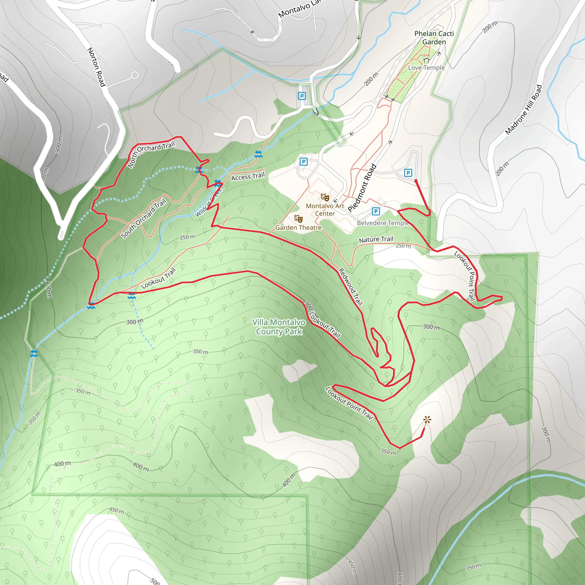 Lookout Trail and Redwood Trail Loop mobile static map