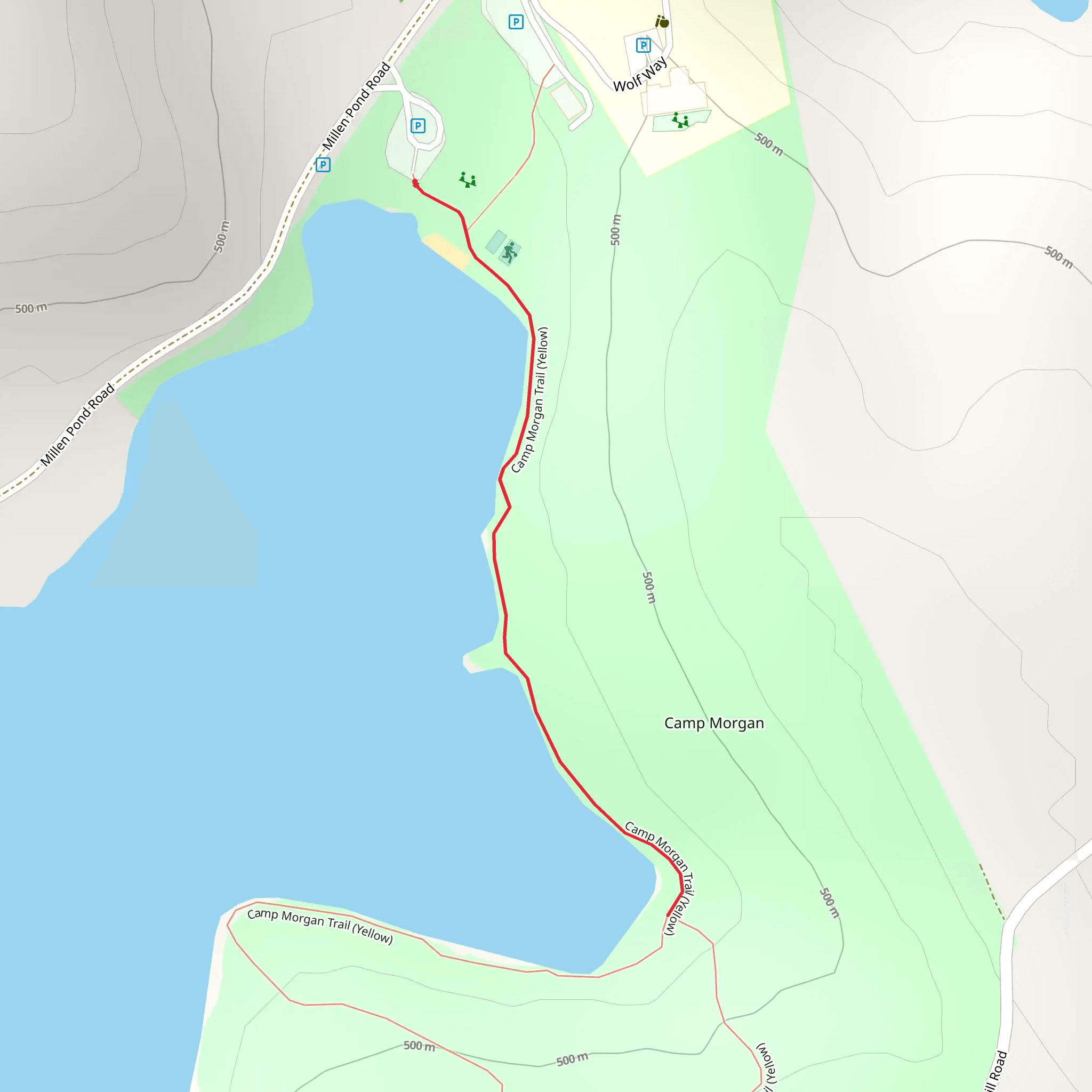 Camp Morgan Out and Back mobile static map
