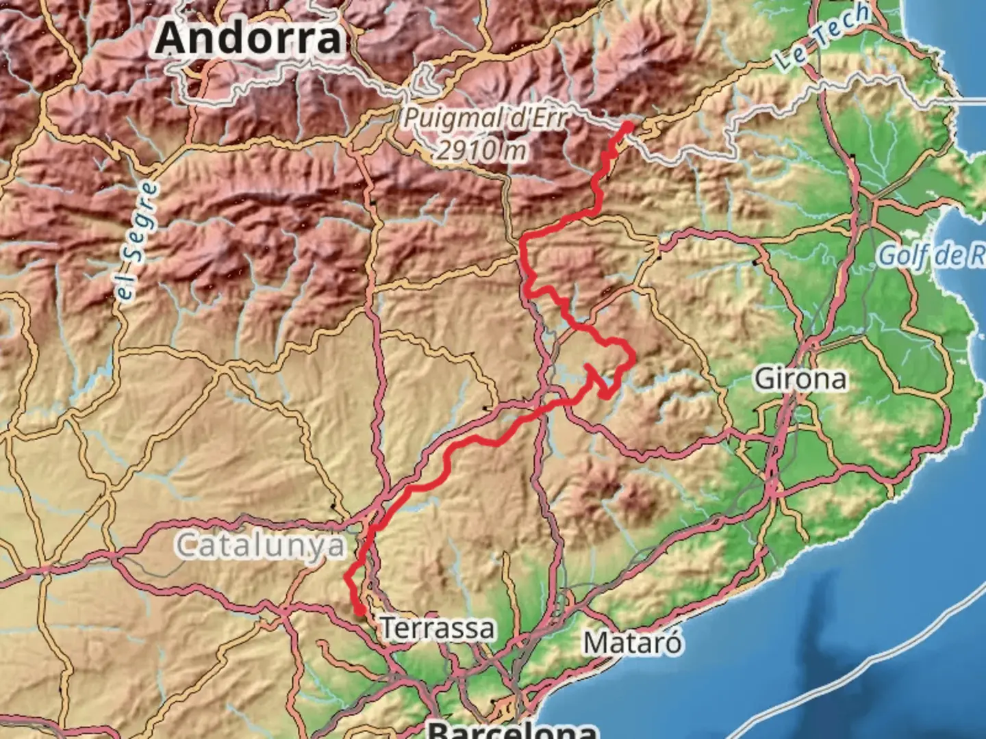 An image depicting the trail GR 151 Caminos del Obispo y Abad Oliva and its surrounding area.