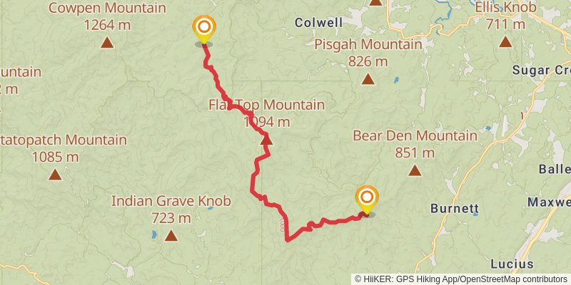 Southeastern Serpentine Trail stage 52 Map