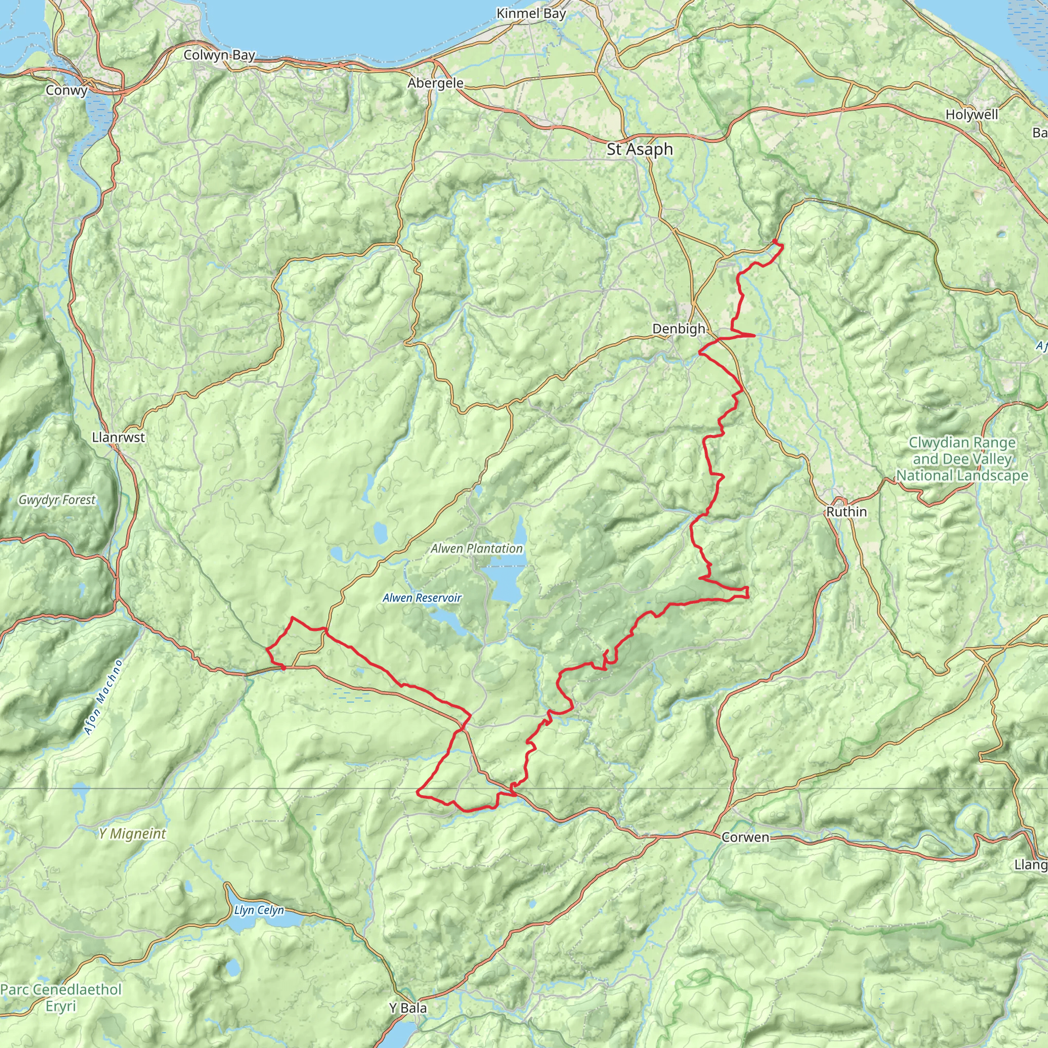 Hiraethog Trail mobile static map