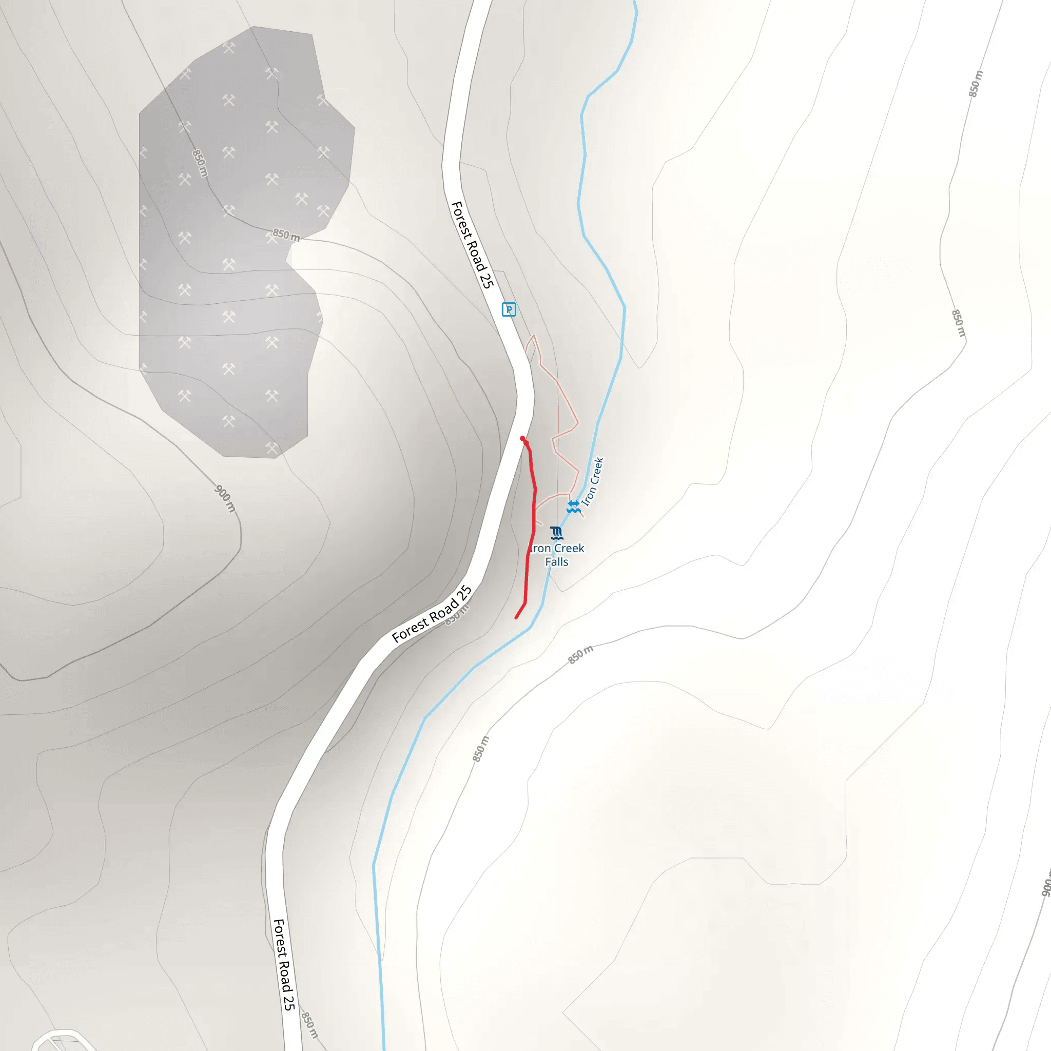 Iron Creek Falls Trail mobile static map