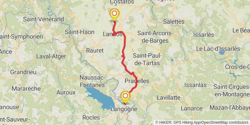 GR 700 - Regordane Way stage 12 Map