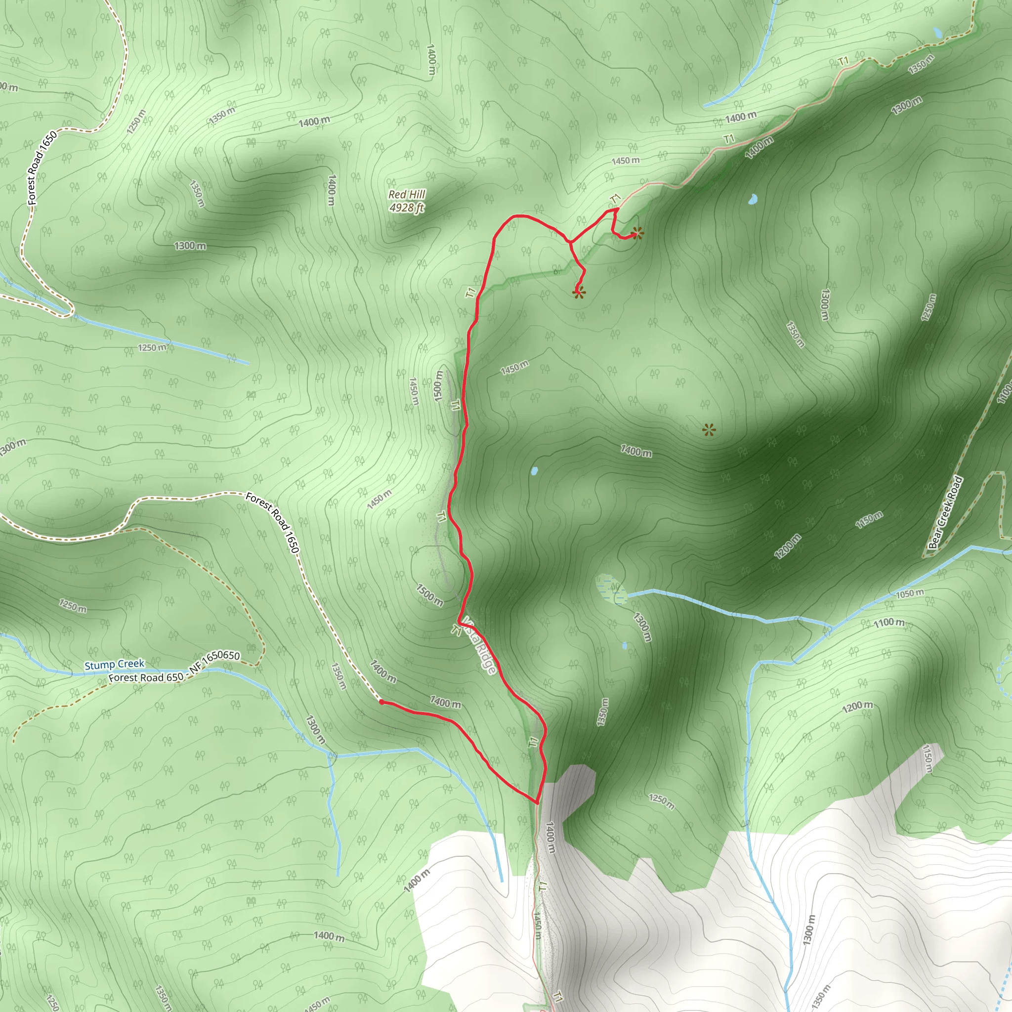 Old Vista Ridge Trail mobile static map
