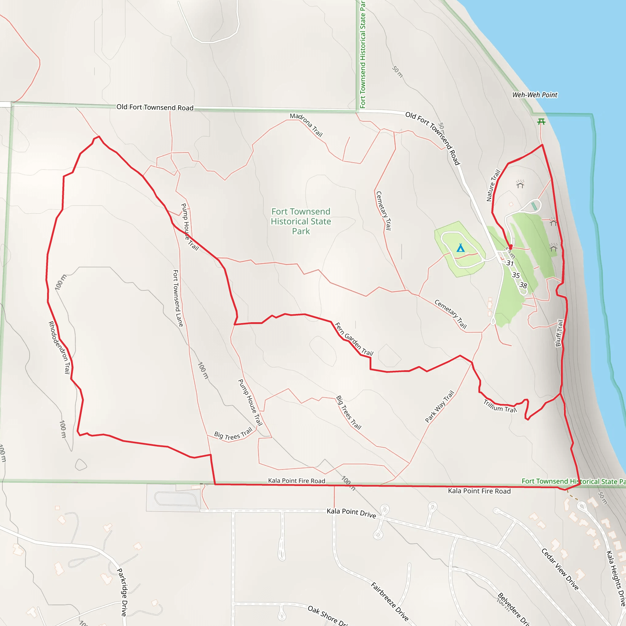 Fern Garden Trail and Rgododendron Trail mobile static map