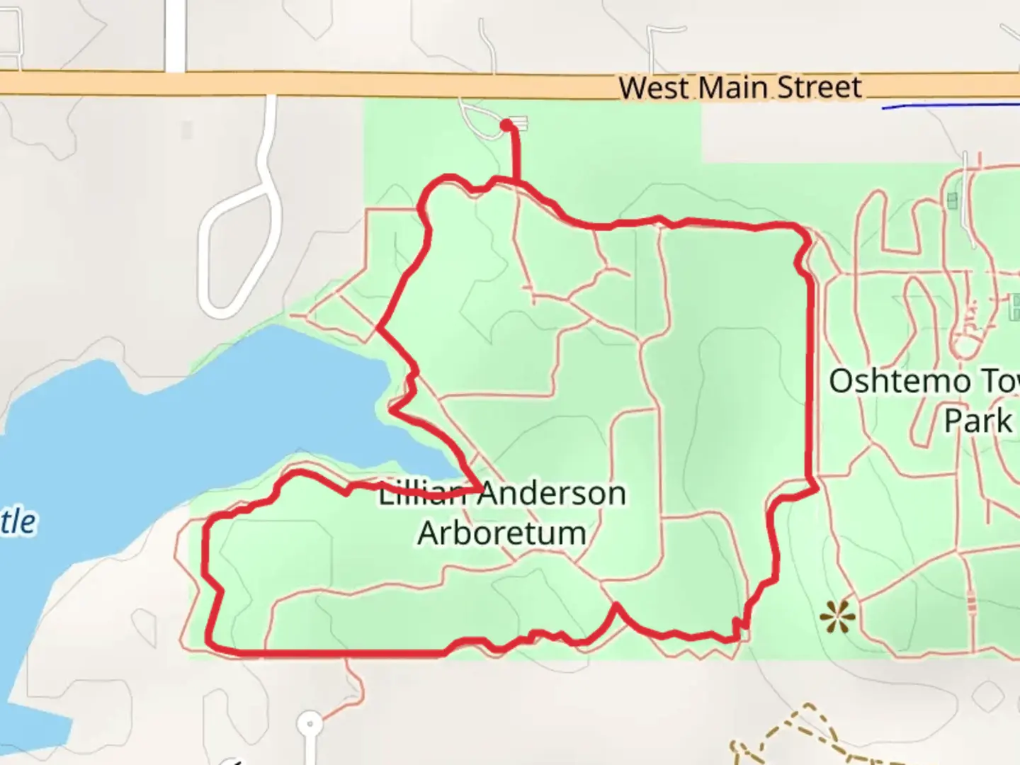 An image depicting the trail Fern Oak, Gathje Hill and Old Field Loop Trail and its surrounding area.